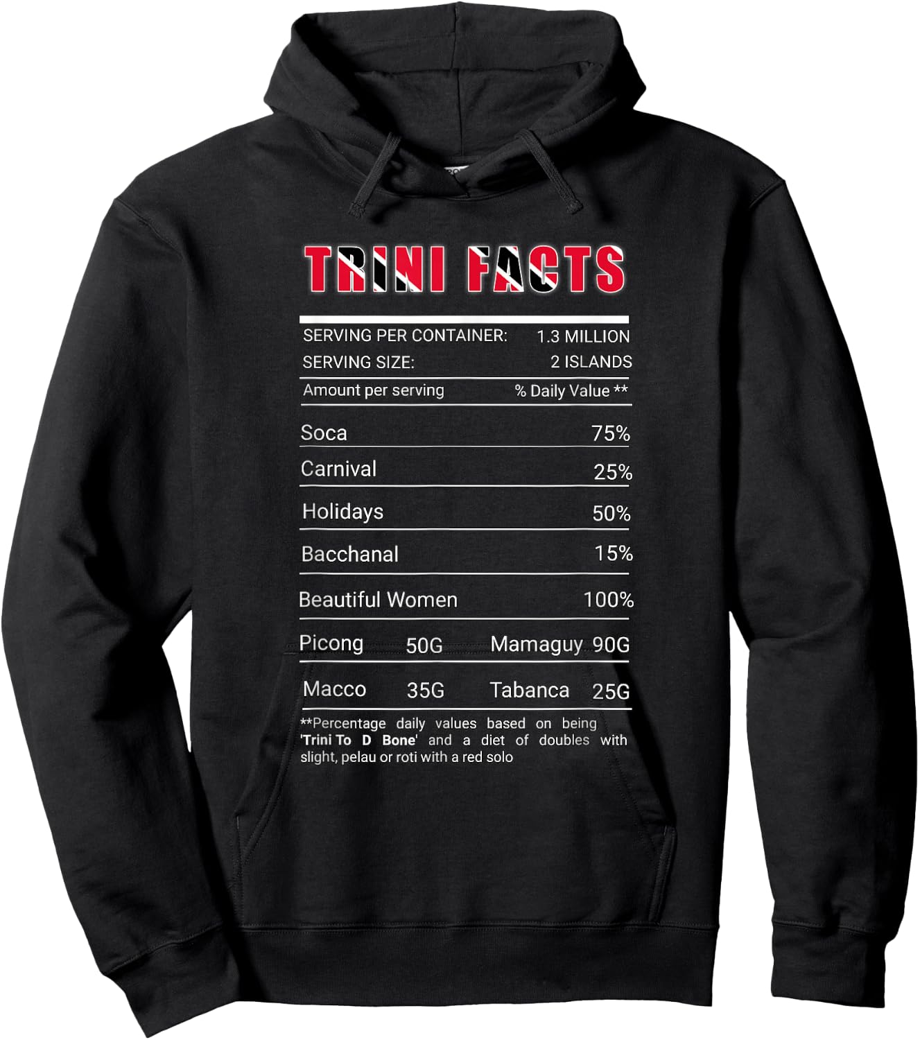 Trinidad Nutrition Facts| Trinidad | Trini To D Bone Hoodie - Hoodie | Black