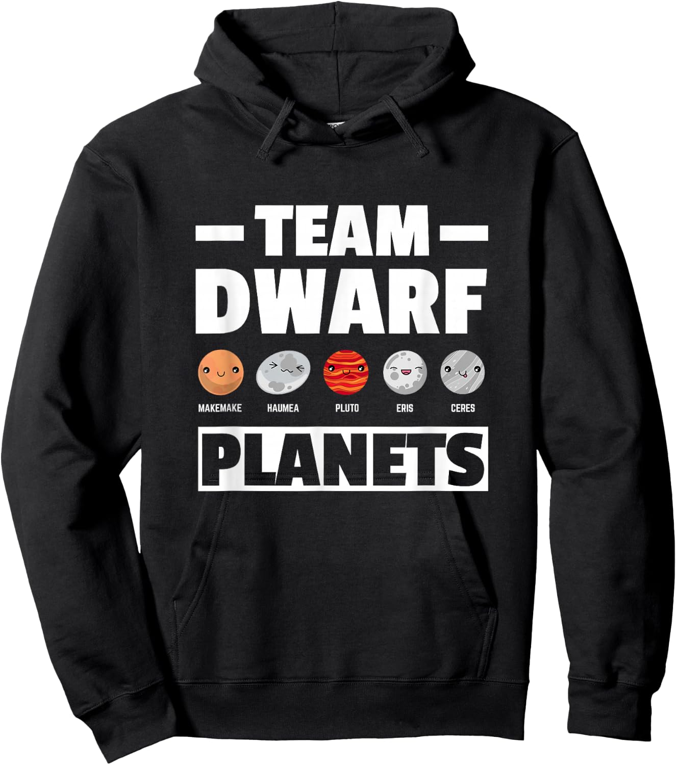 Space Team Dwarf Planets for Adults and Children Astronomy Hoodie - Hoodie | Black