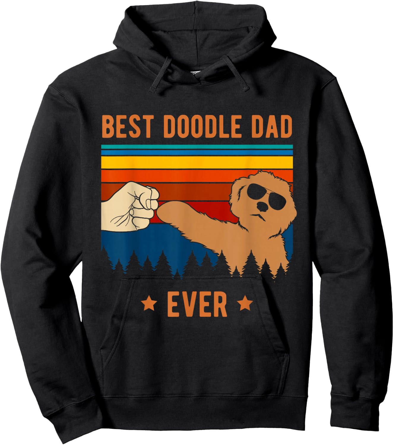 Best Doodle Dad Ever - Funny Dog Goldendoodle Labradoodle Small Hoodie - Hoodie | Black