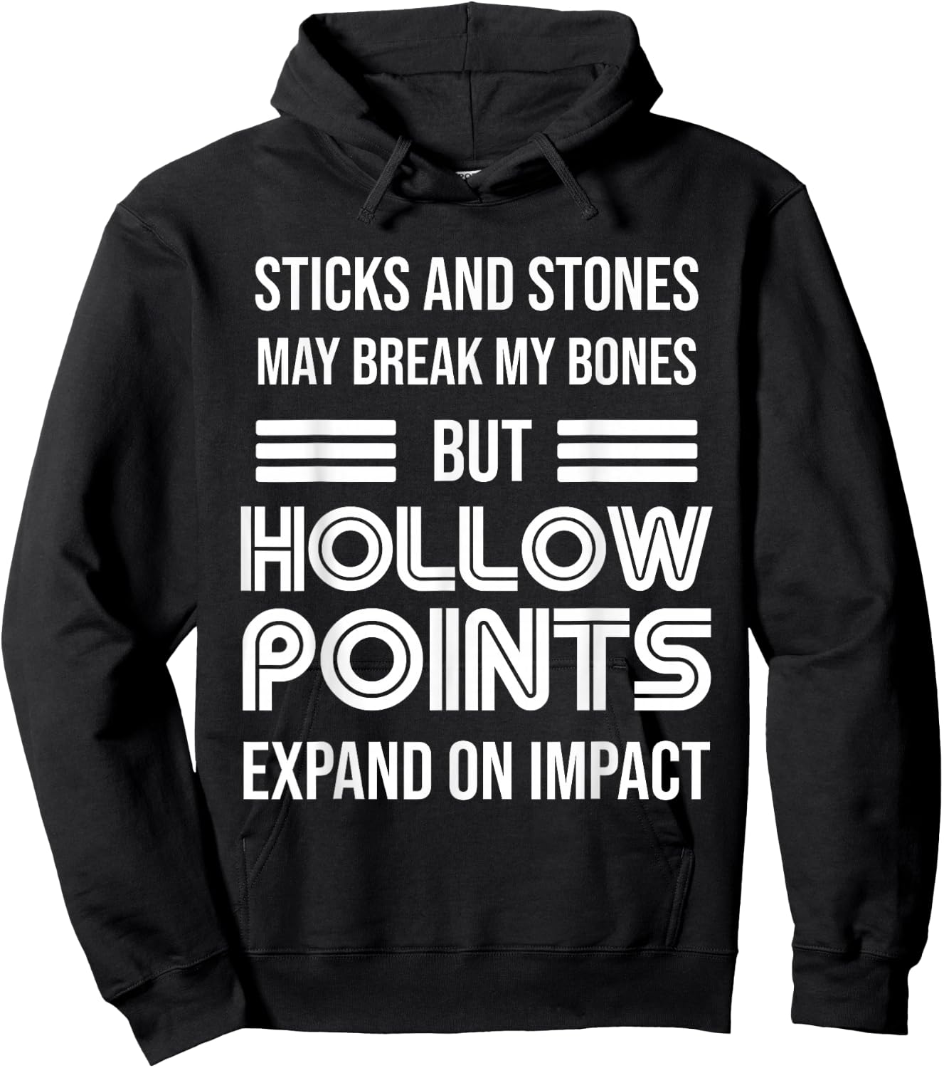 Funny Gun T | Sticks and Stones | Hollow Tips Hoodie - Hoodie | Black