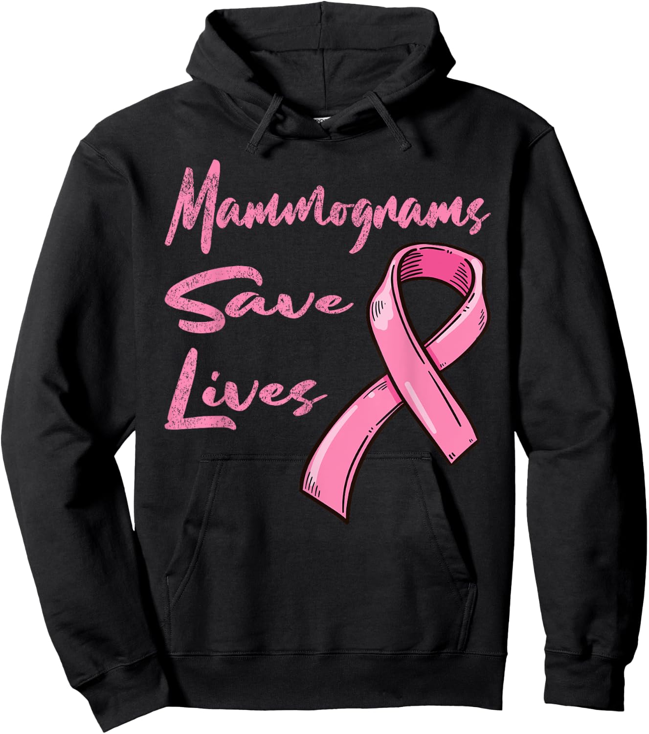 Mammograms Save Lives Breast Cancer Awareness Hoodie - Hoodie | Black