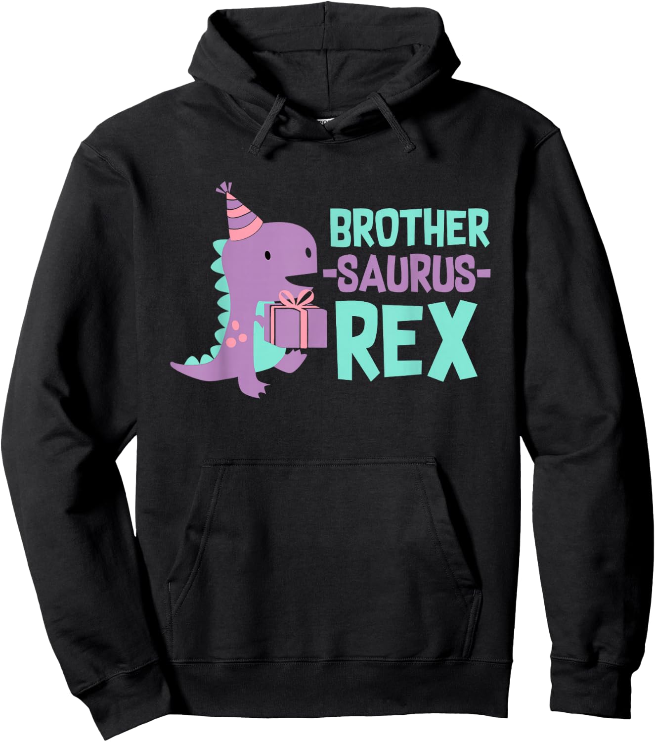 Brother Dinosaur Family Matching Dino Birthday Girls Party Hoodie - Hoodie | Black