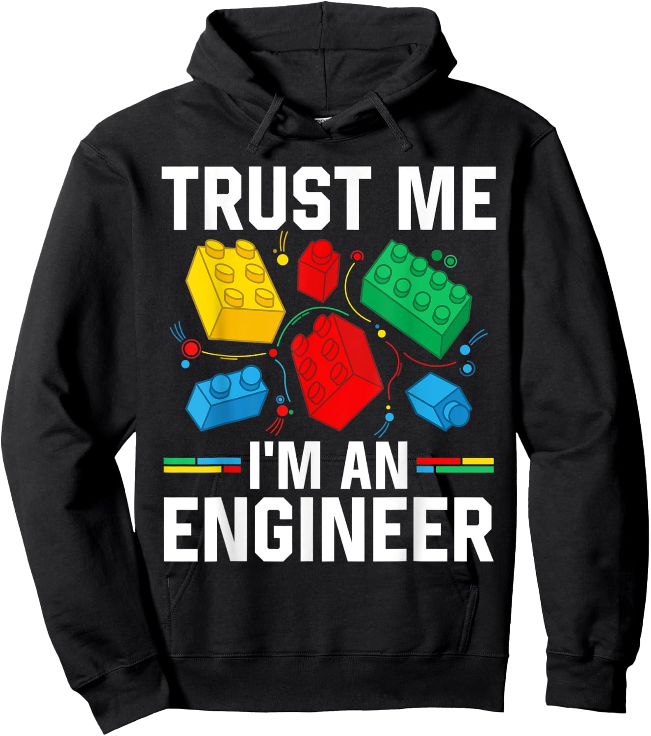 Engineer Children Kids Toy Big Building Blocks Brick Builder Hoodie - Hoodie | Black