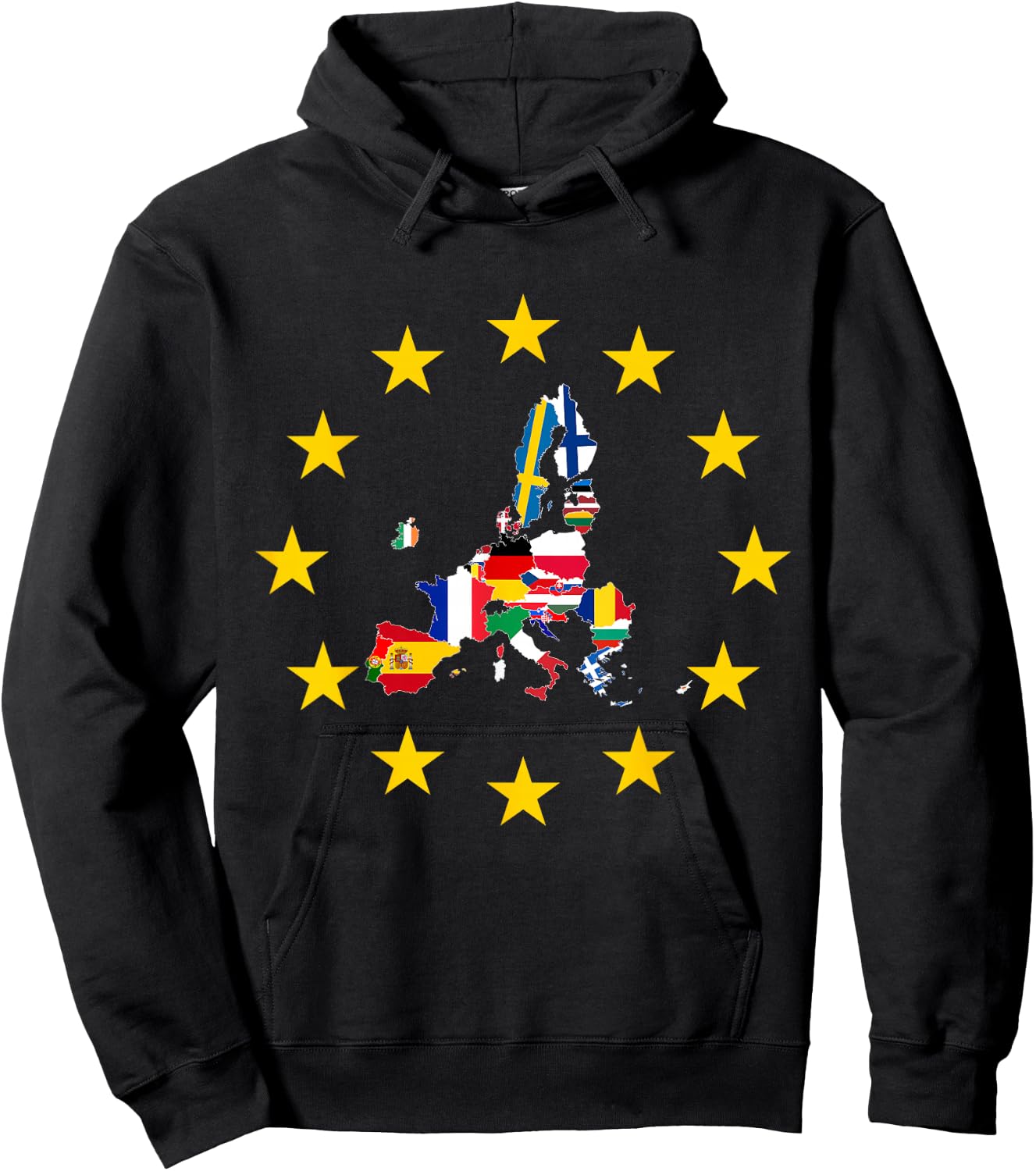Europe Flag, Europe Countries, European Flag, European Union Hoodie - Hoodie | Black