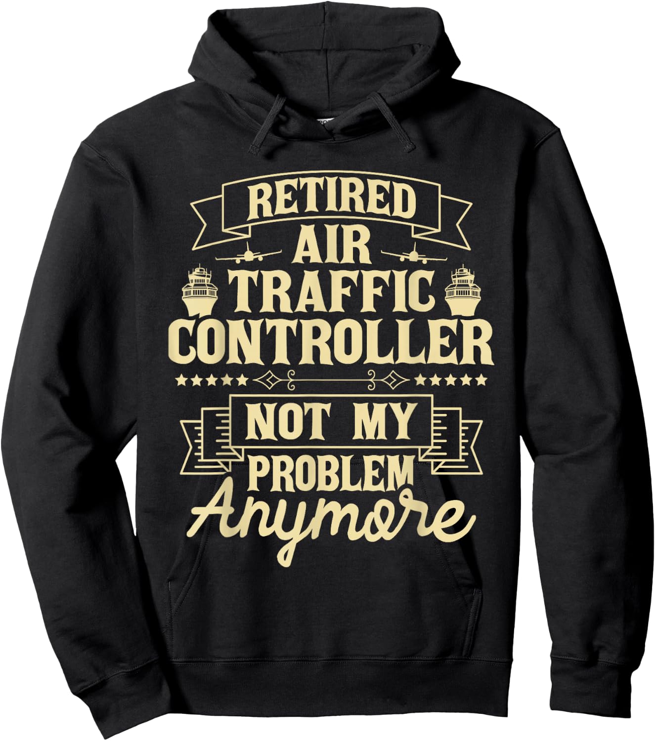 Retired Air Traffic Controller - Aircraft Aviation ATC Hoodie - Hoodie | Black