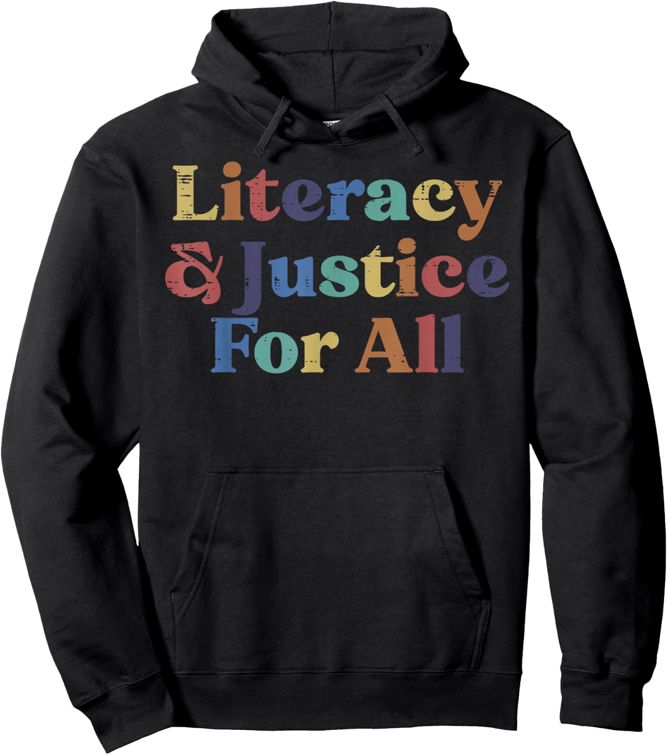 Literacy Justice Read Book Reading Librarian Men Women Kids Hoodie - Hoodie | Black