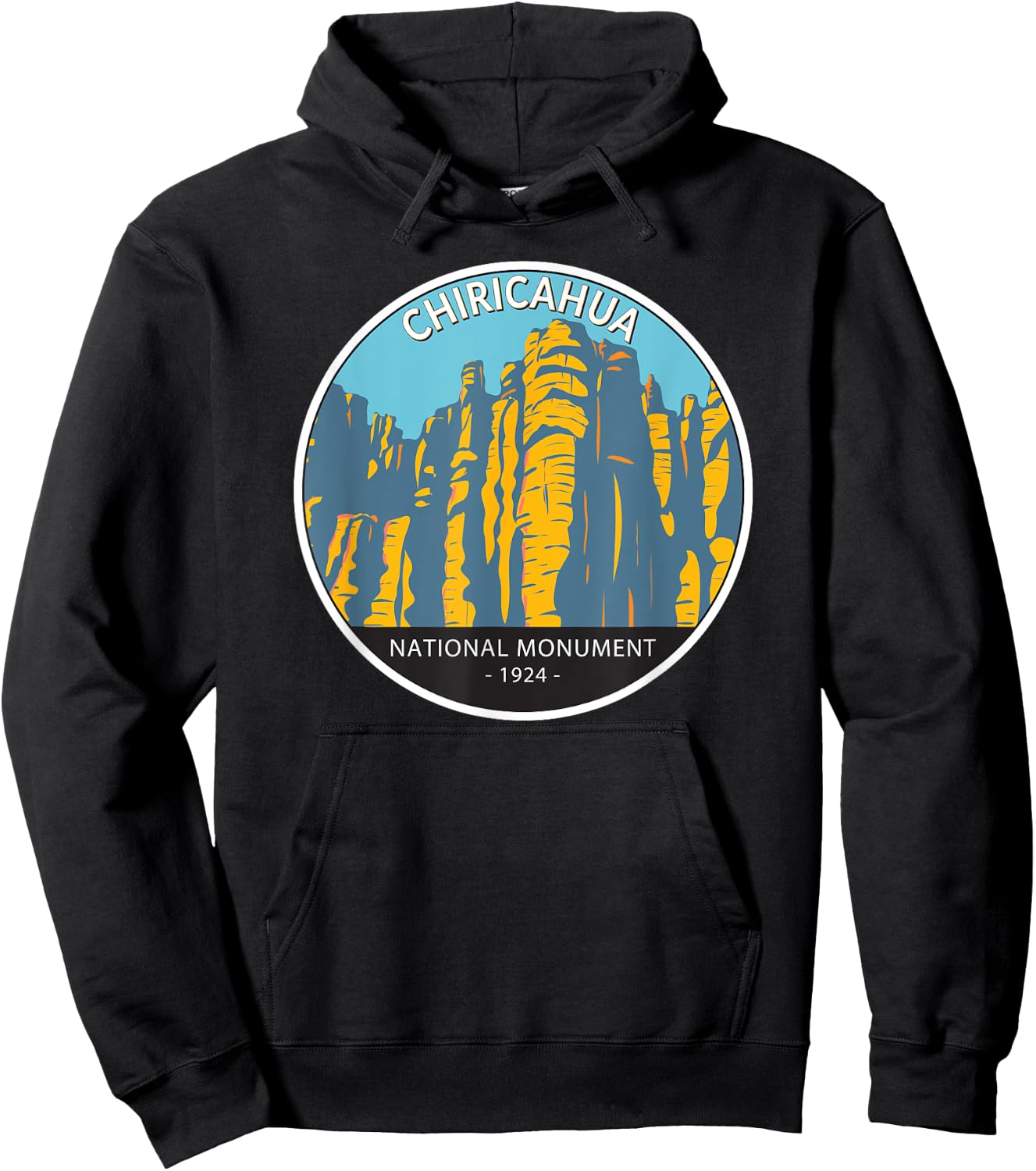 Chiricahua National Monument Arizona Vintage Circle Hoodie - Hoodie | Black