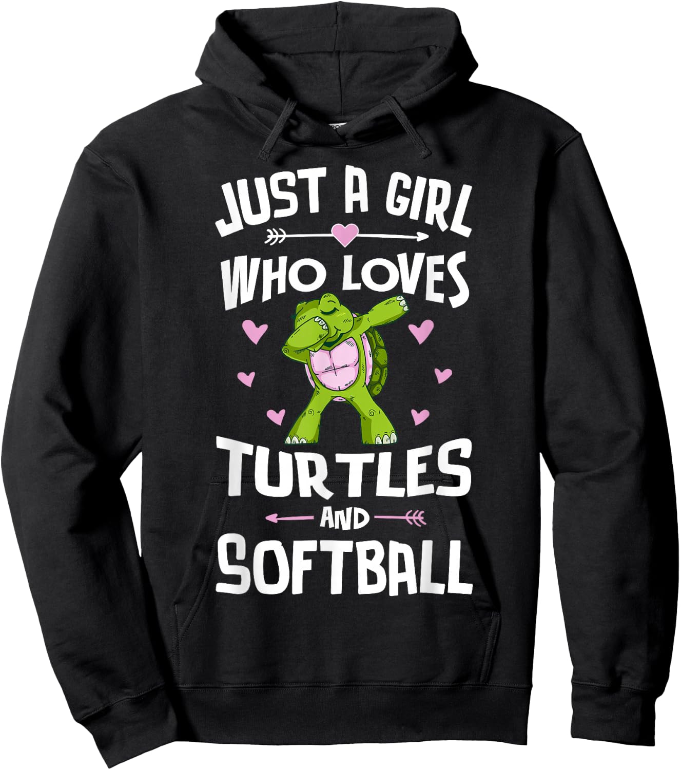 Just A Girl Who Loves Turtles And Softball Gift Women Hoodie - Hoodie | Black