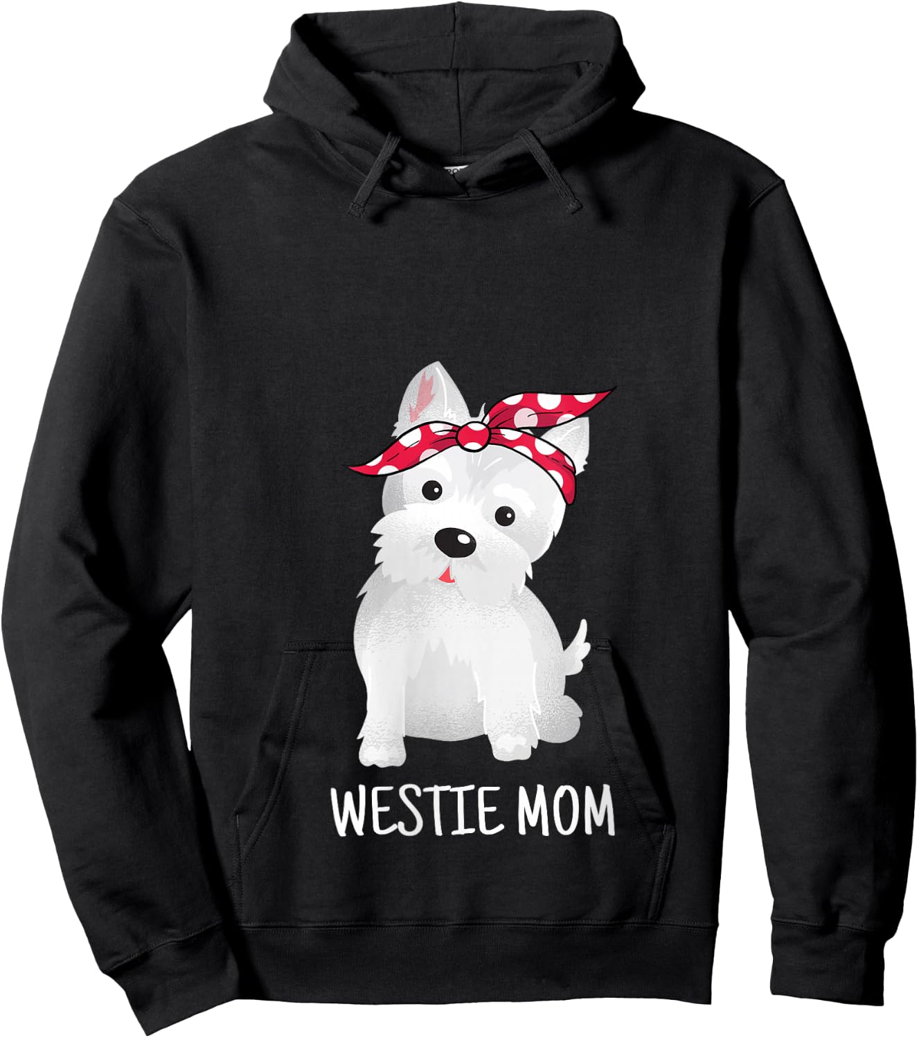 Westie Mom West Highland White Terrier Dog Lovers Gift V-Neck Hoodie - Hoodie | Black