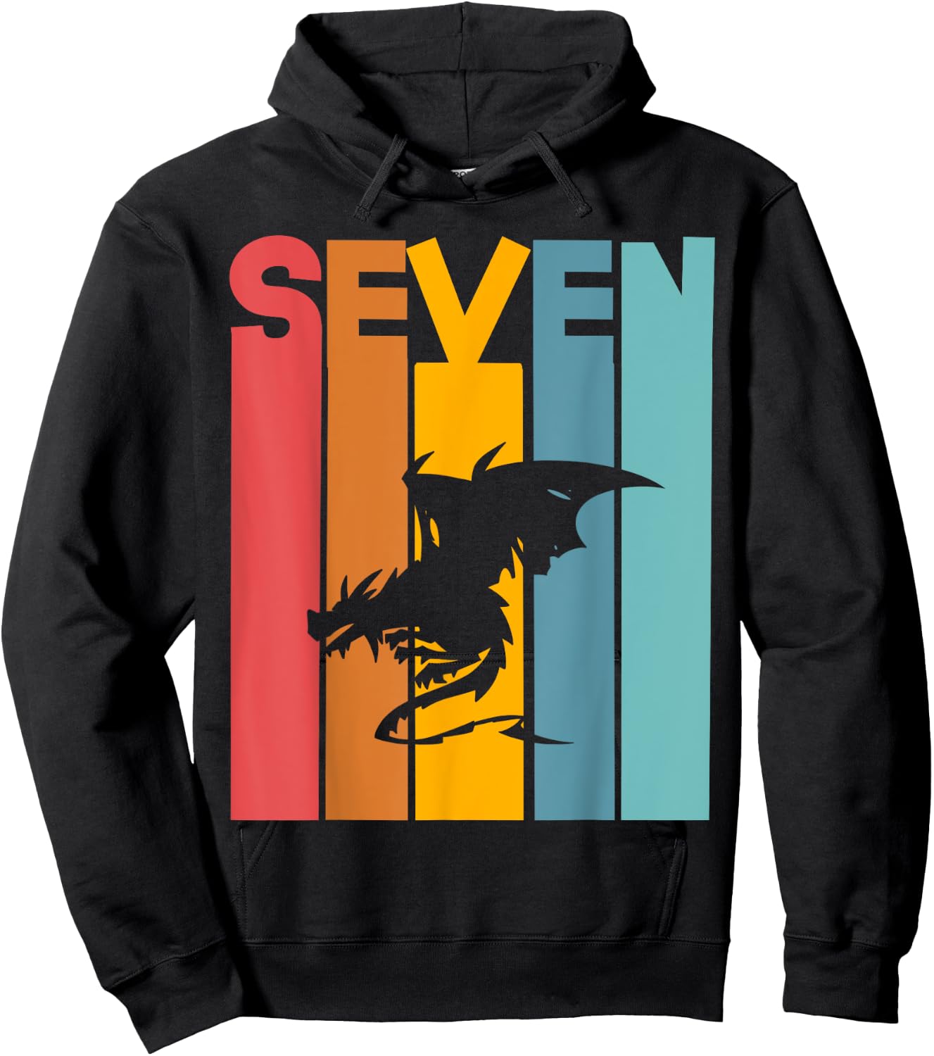 7th Birthday Dragon Children 7 Years Old Hoodie - Hoodie | Black