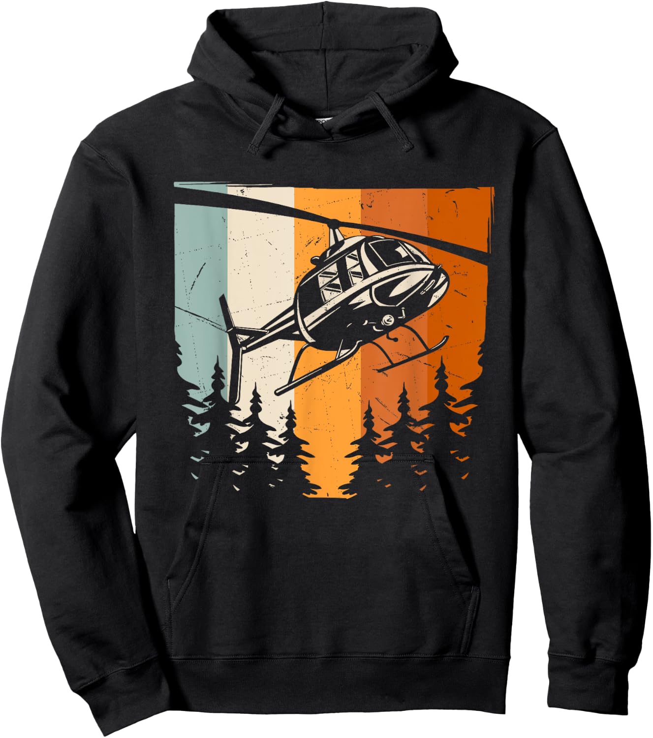 Helicopter Vintage Hoodie - Hoodie | Black
