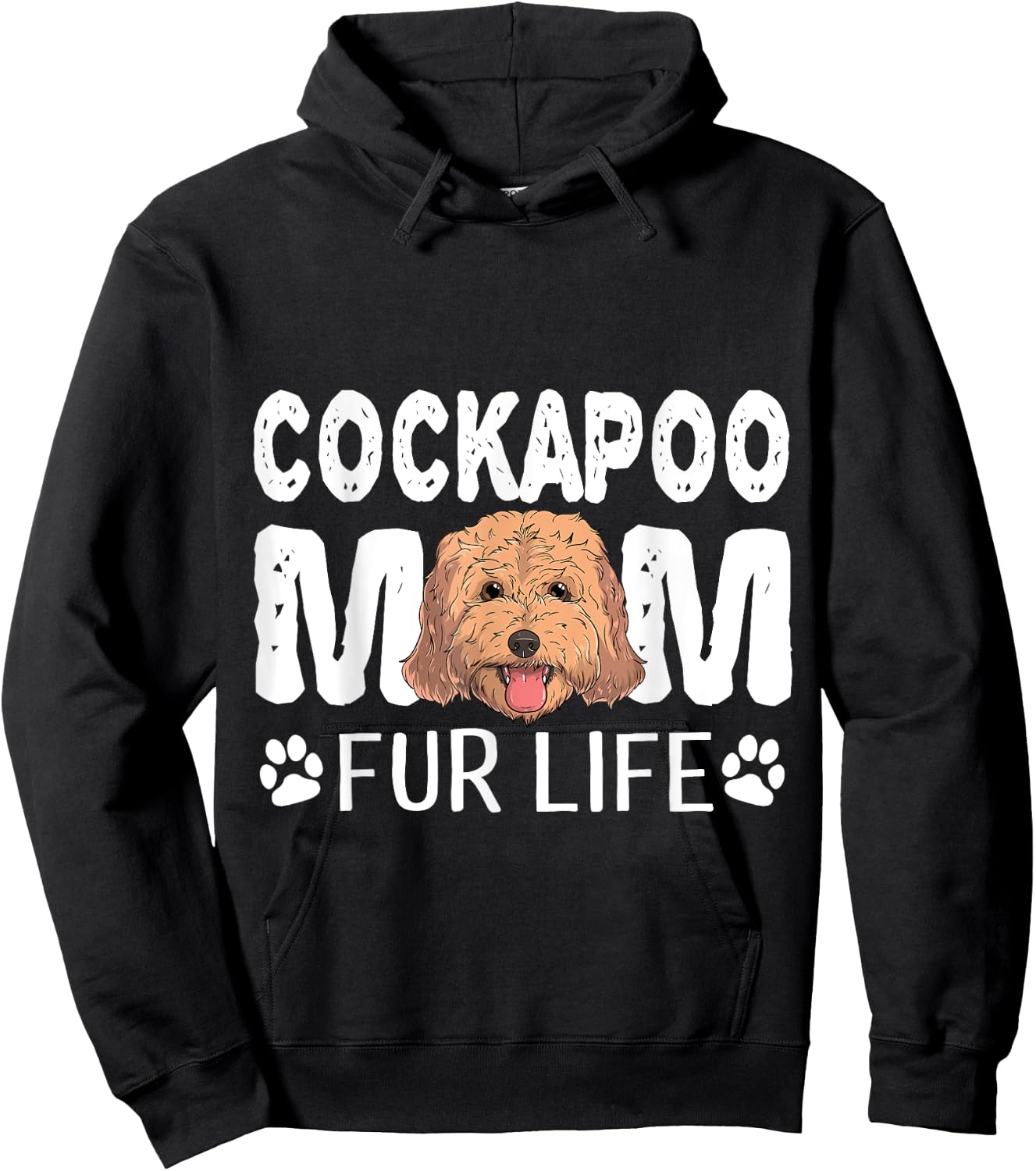 Cockapoo Mom Fur Life Dog Pun Mother's Day Cute Hoodie - Hoodie | Black