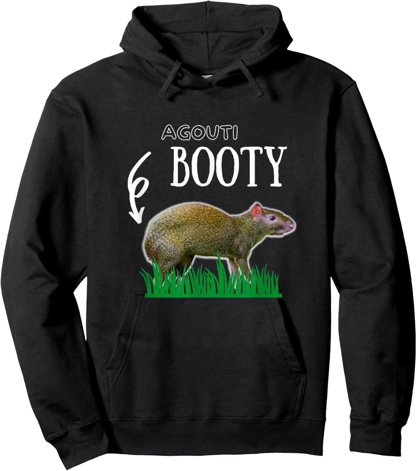 Agouti Animal Funny Grass Meme Men Women Kids Hoodie - Hoodie | Black
