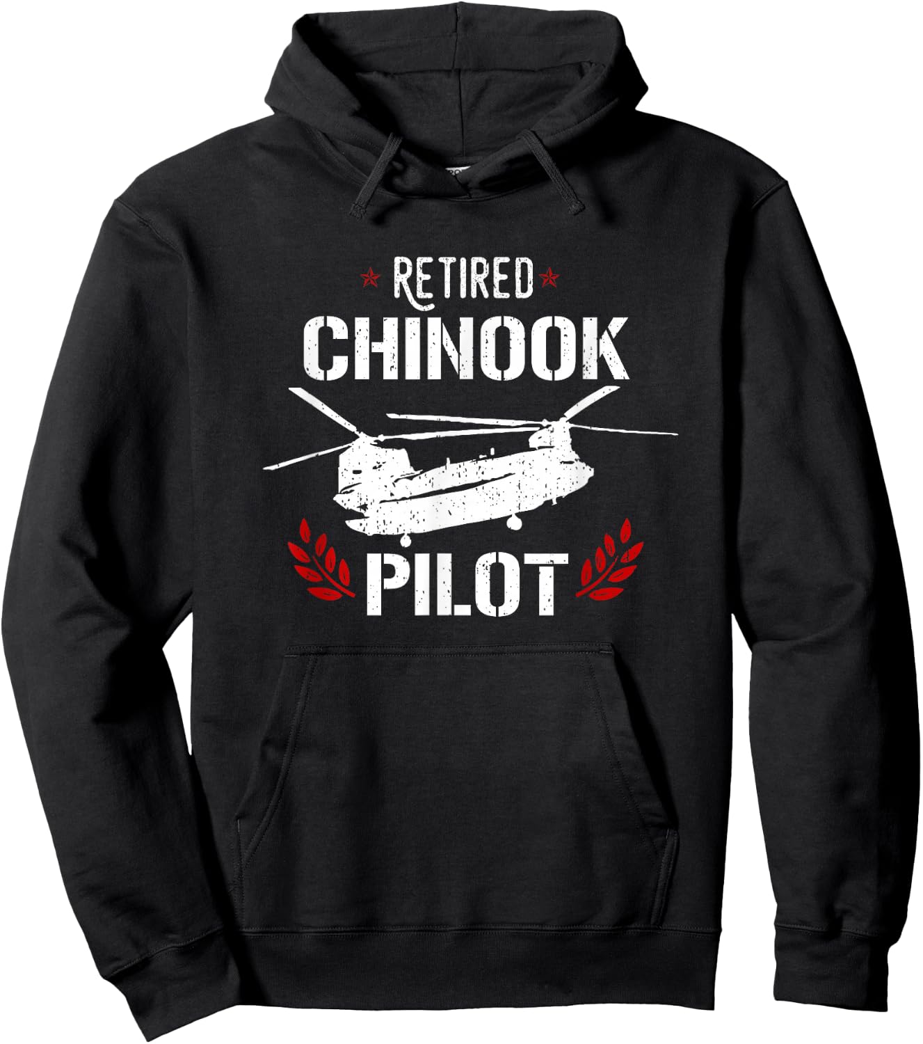 Chinook Pilot Helicopter Retired Military Gift Hoodie - Hoodie | Black