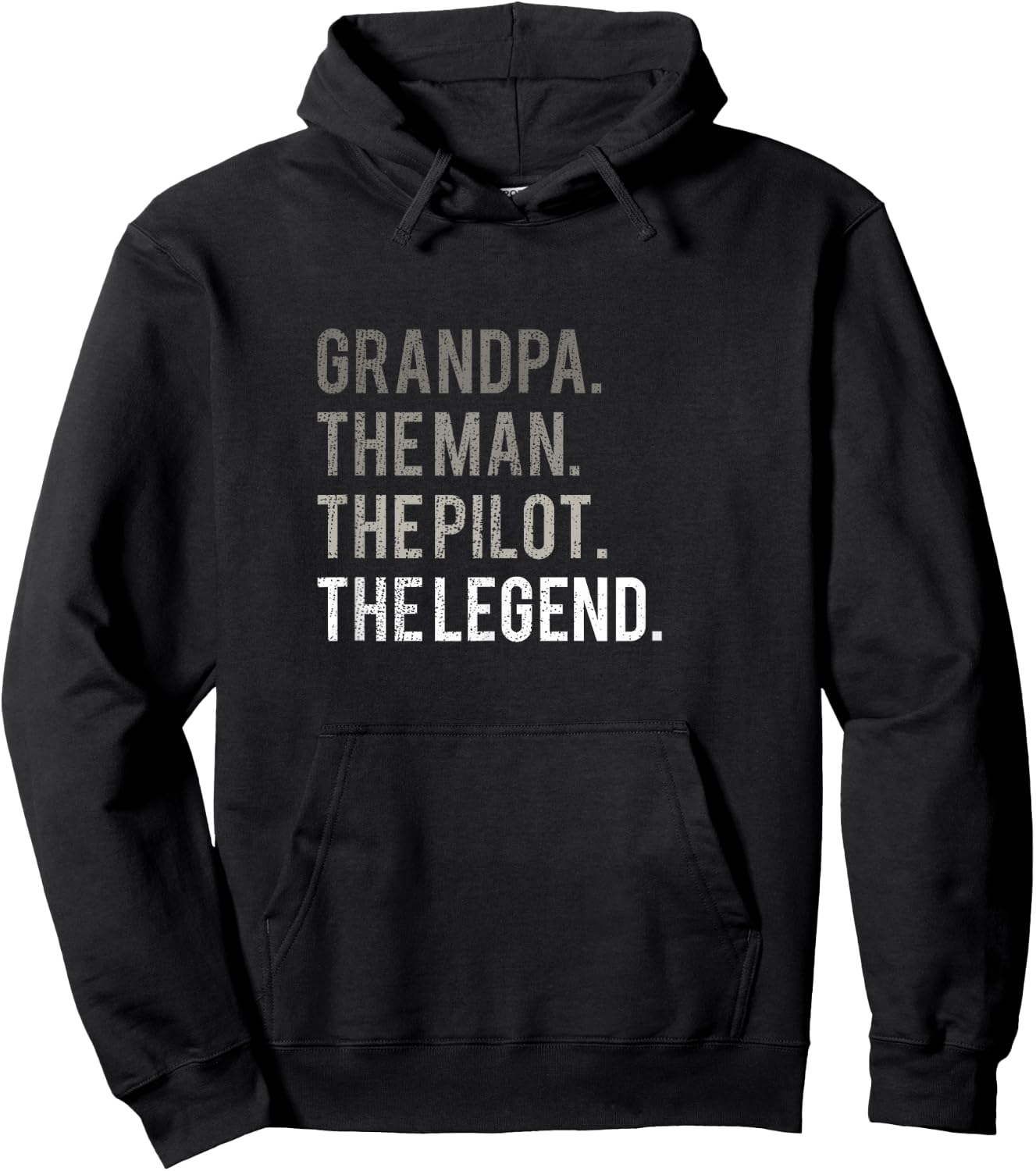 Grandpa The Man The Pilot The Legend Aviation Dad Gift Hoodie - Hoodie | Black