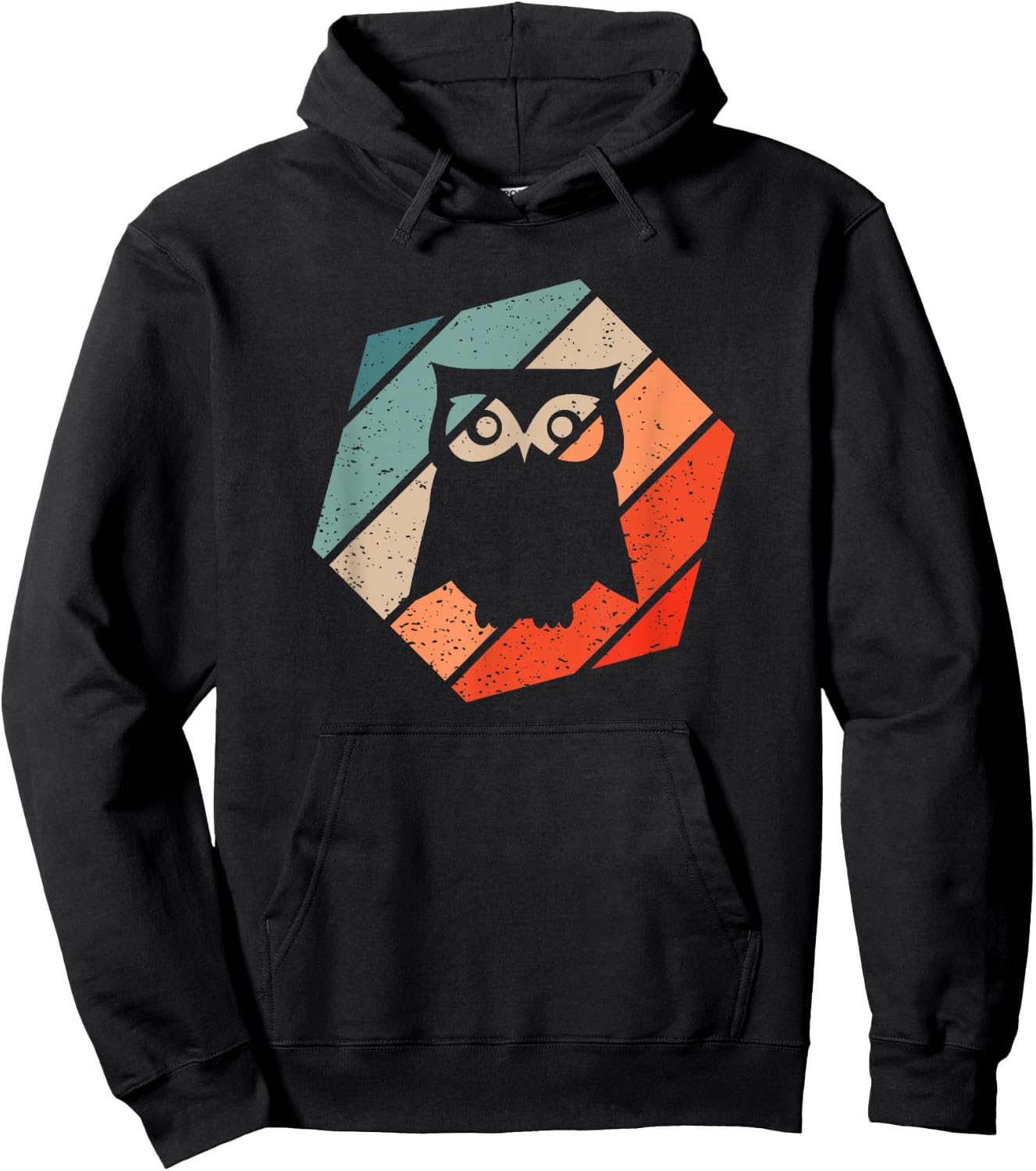 Owl Retro Style Vintage Hoodie - Hoodie | Black
