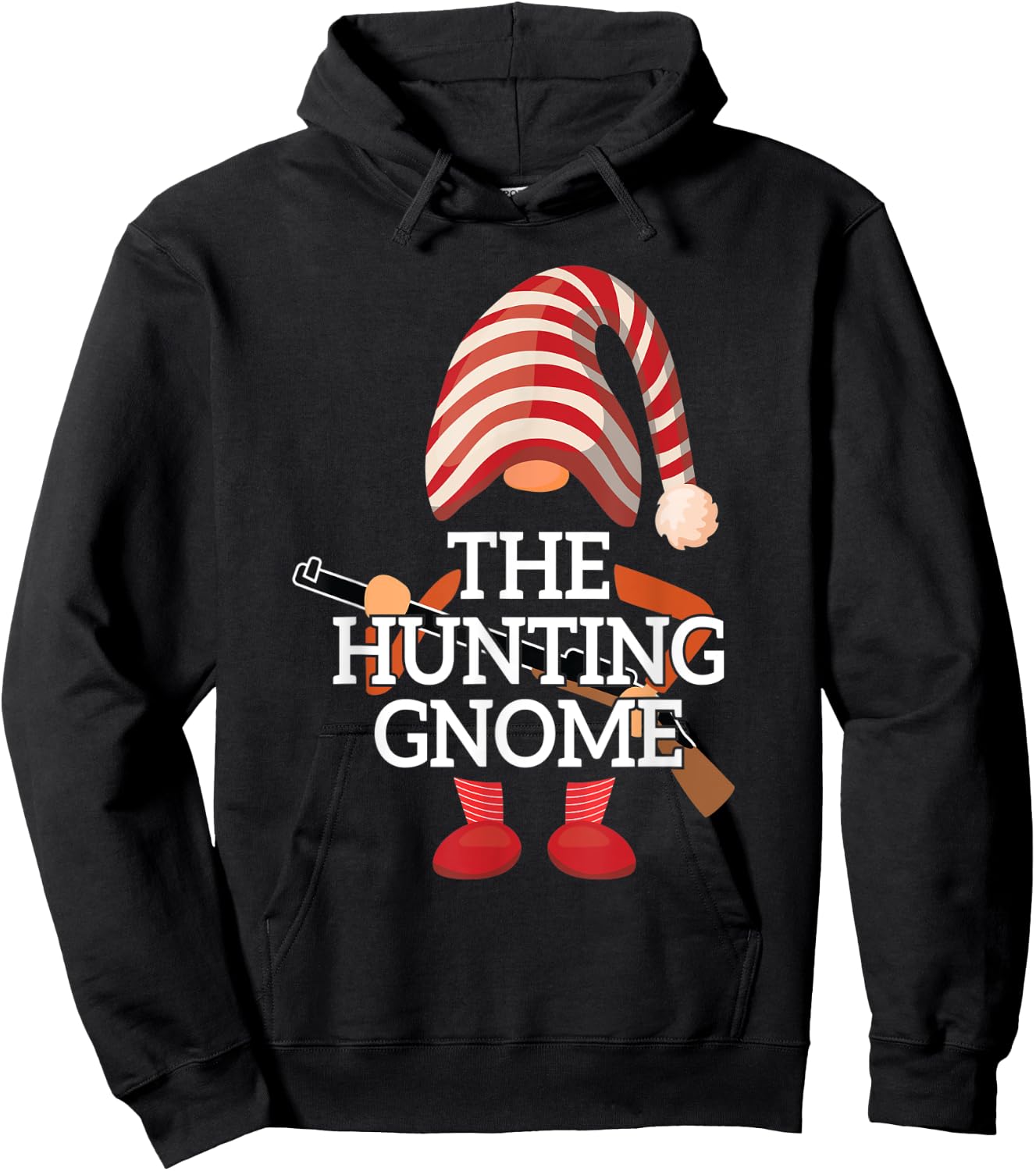 The Gnome Hunting Matching Family Christmas Deer Hunting Hoodie - Hoodie | Black
