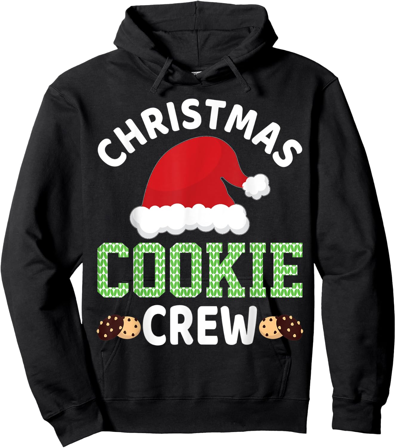 Christmas Santa Hat Gingerbread Cookie Crew Baking Team Hoodie - Hoodie | Black