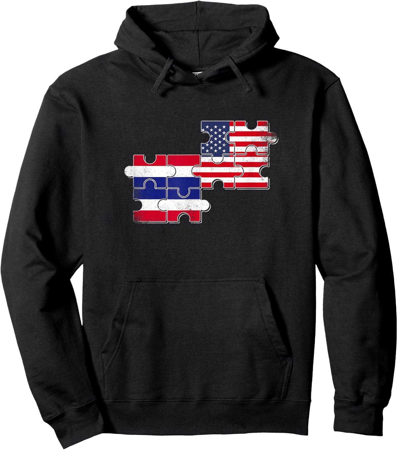 Thailand USA Flag American Thai Hoodie - Hoodie | Black