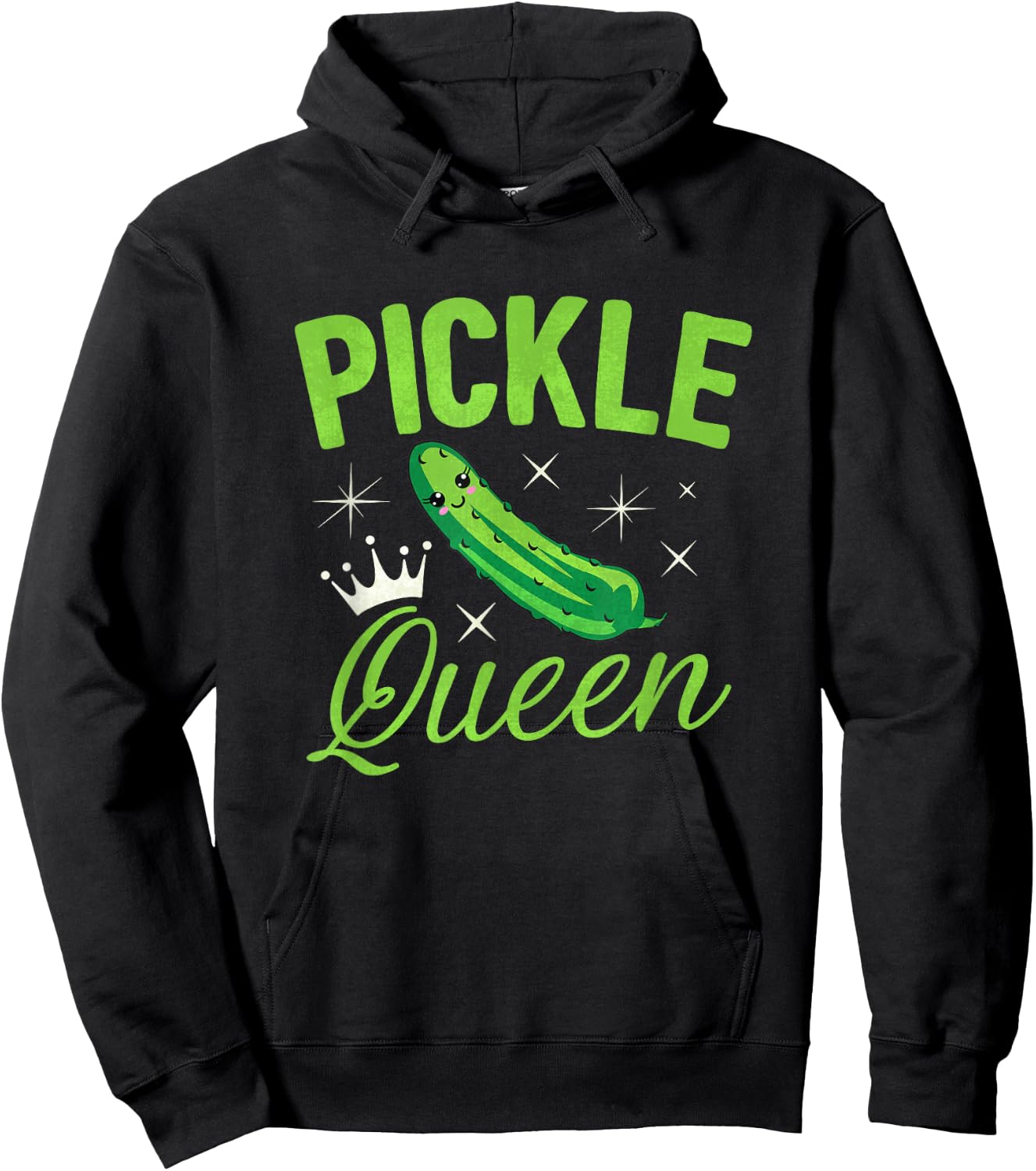 Pickle Queen Shirt Cute Cucumber Lover Girl Hoodie - Hoodie | Black