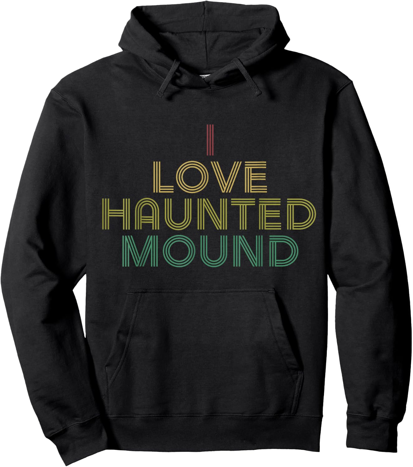 I Love Haunted Mound BF Shirt Distressed Retro Hoodie - Hoodie | Black