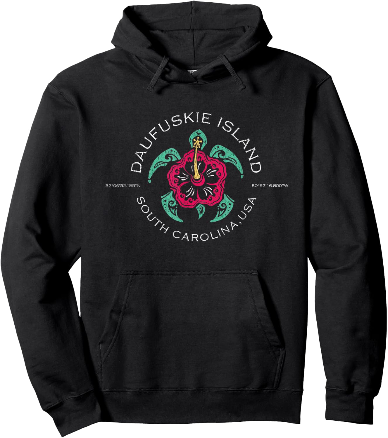 Cute Vintage Souvenir Daufuskie Island Hoodie - Hoodie | Black