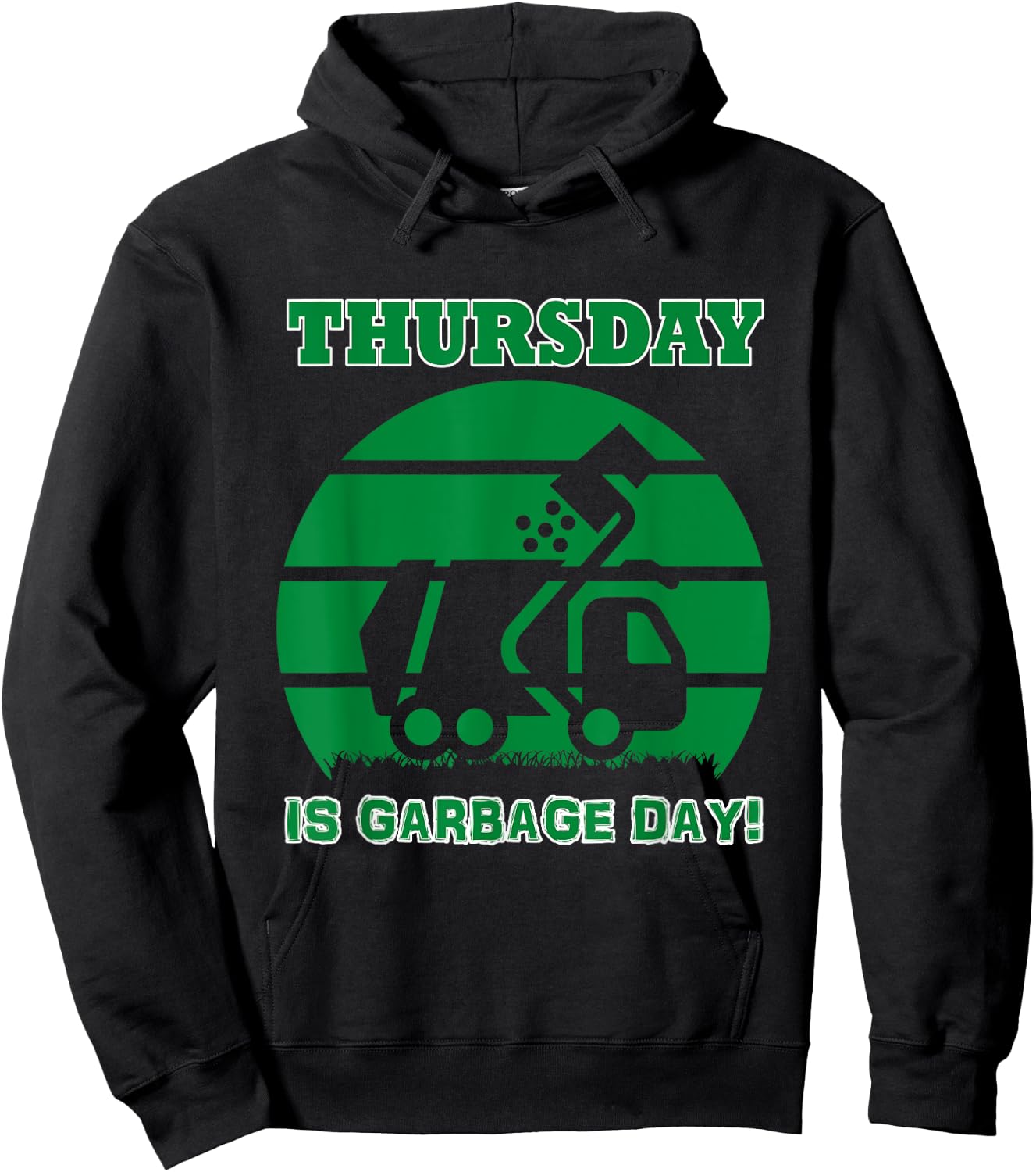 Thursday Is Garbage Day Retro Vintage Sunset Truck of Trash Hoodie - Hoodie | Black