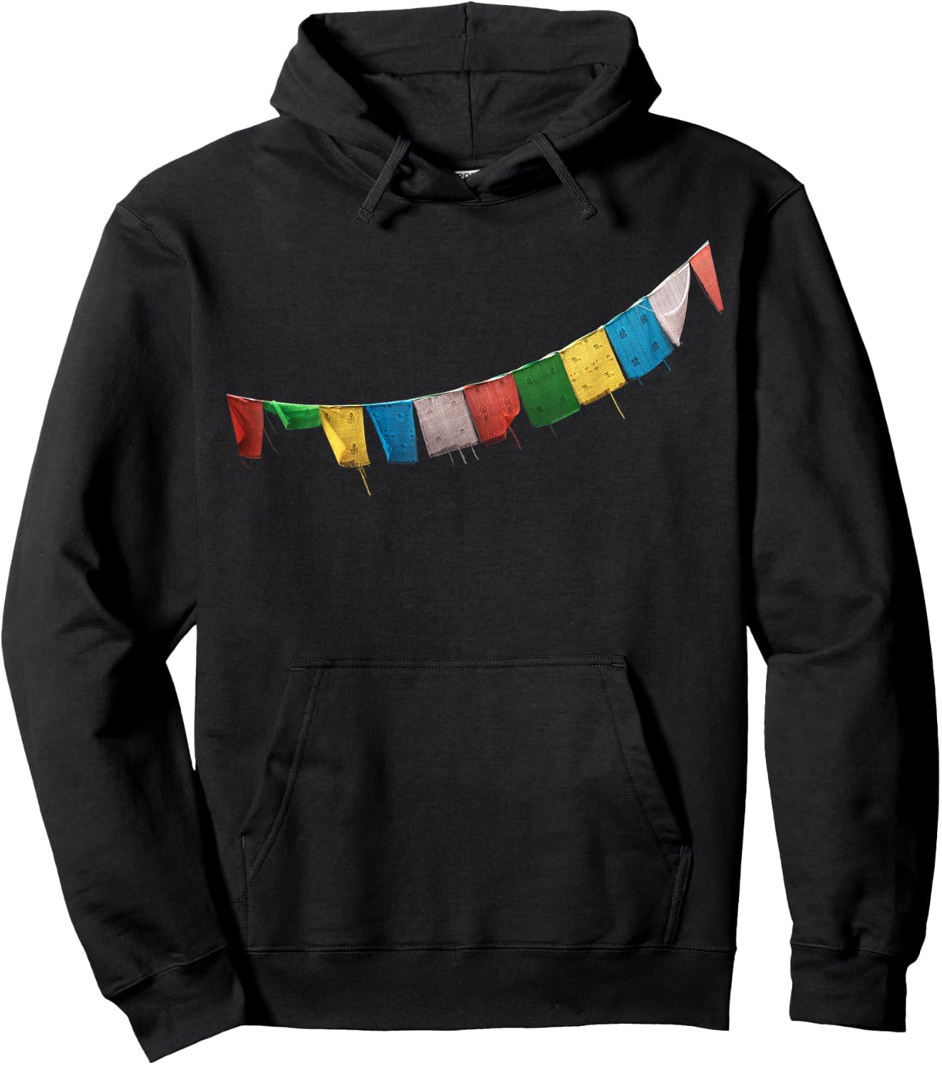 Tibetan Prayer Flag - Meditation & Qi Gong Shirt Hoodie - Hoodie | Black