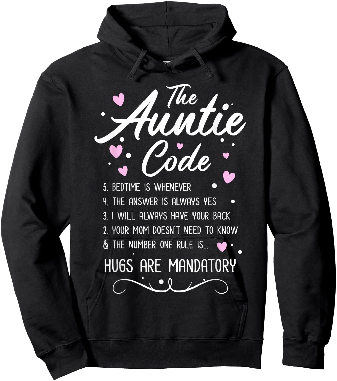 The Auntie Code - Best Aunt Sister Niece Nephew Funny Gift Hoodie - Hoodie | Black