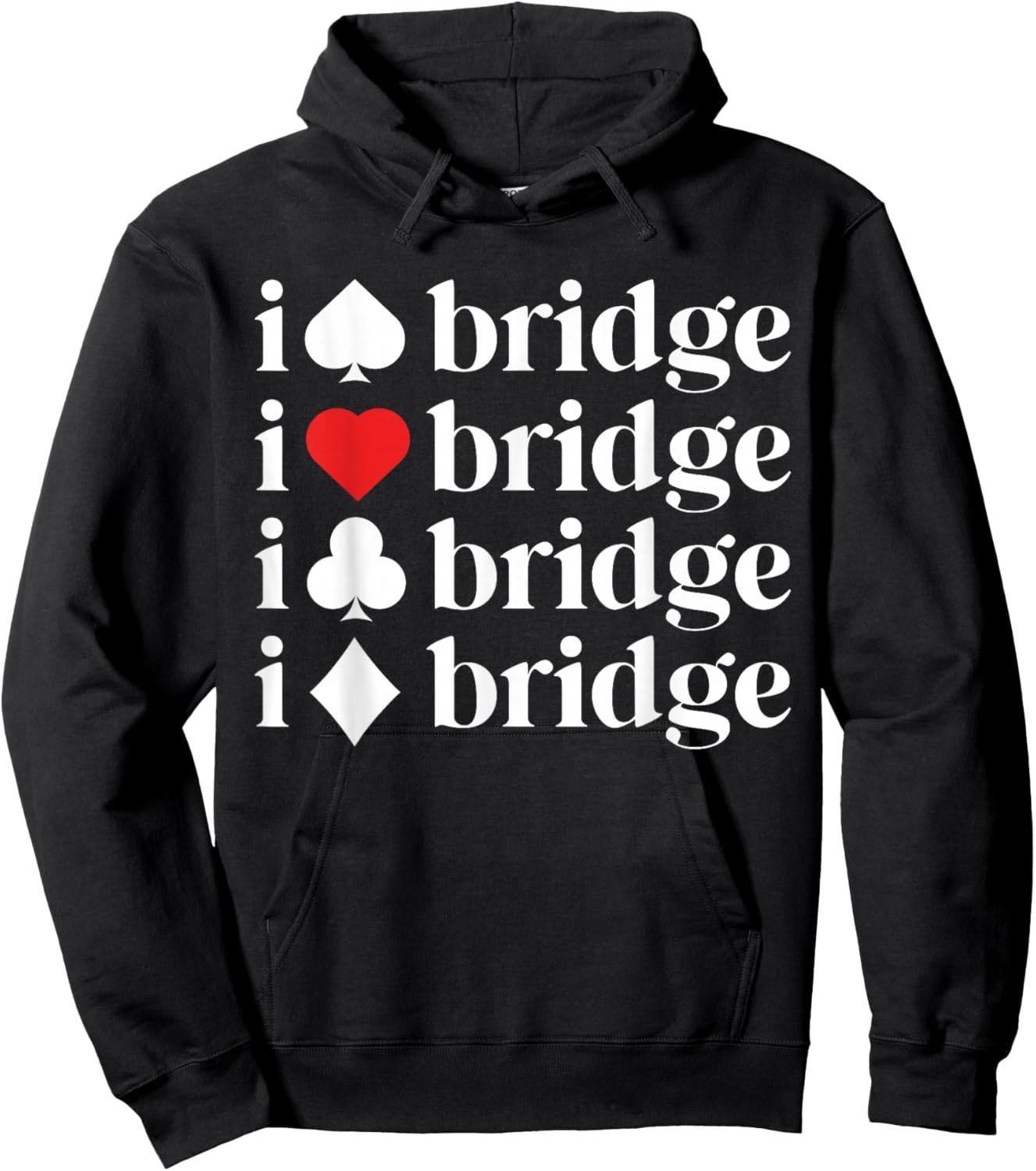 Gifts for Bridge Lover Bridge Card Game Shirt Women Mother Hoodie - Hoodie | Black