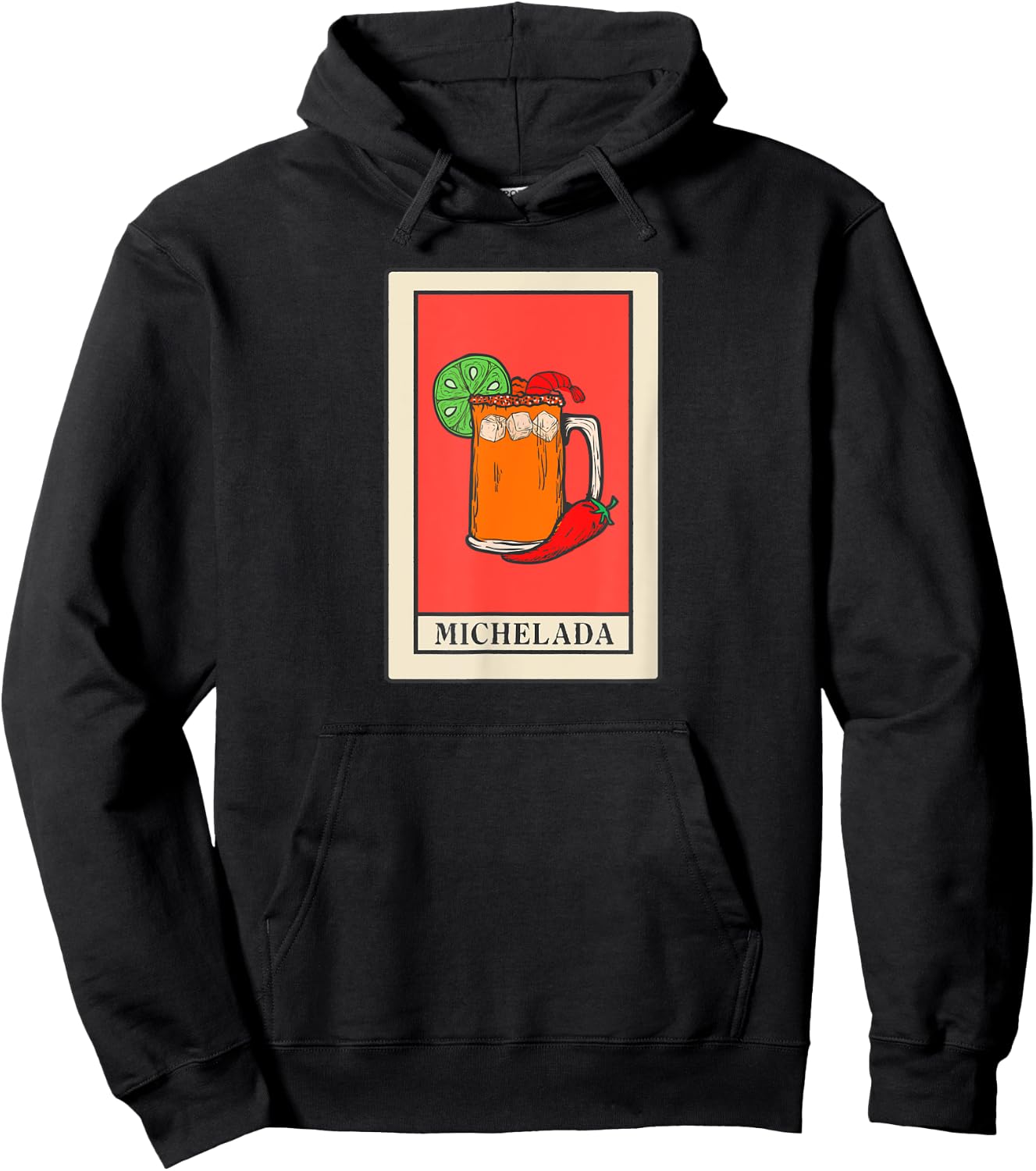 Michelada Tarot Card Style Art, Spicy Mexican Cocktail Hoodie - Hoodie | Black