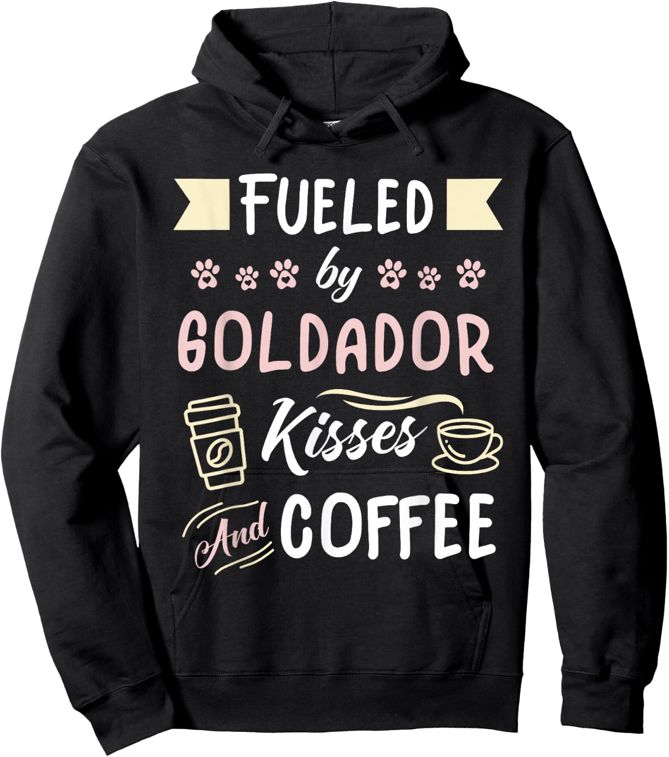 Goldador Mom Coffee Lover Golden Retriever Lab Hoodie - Hoodie | Black