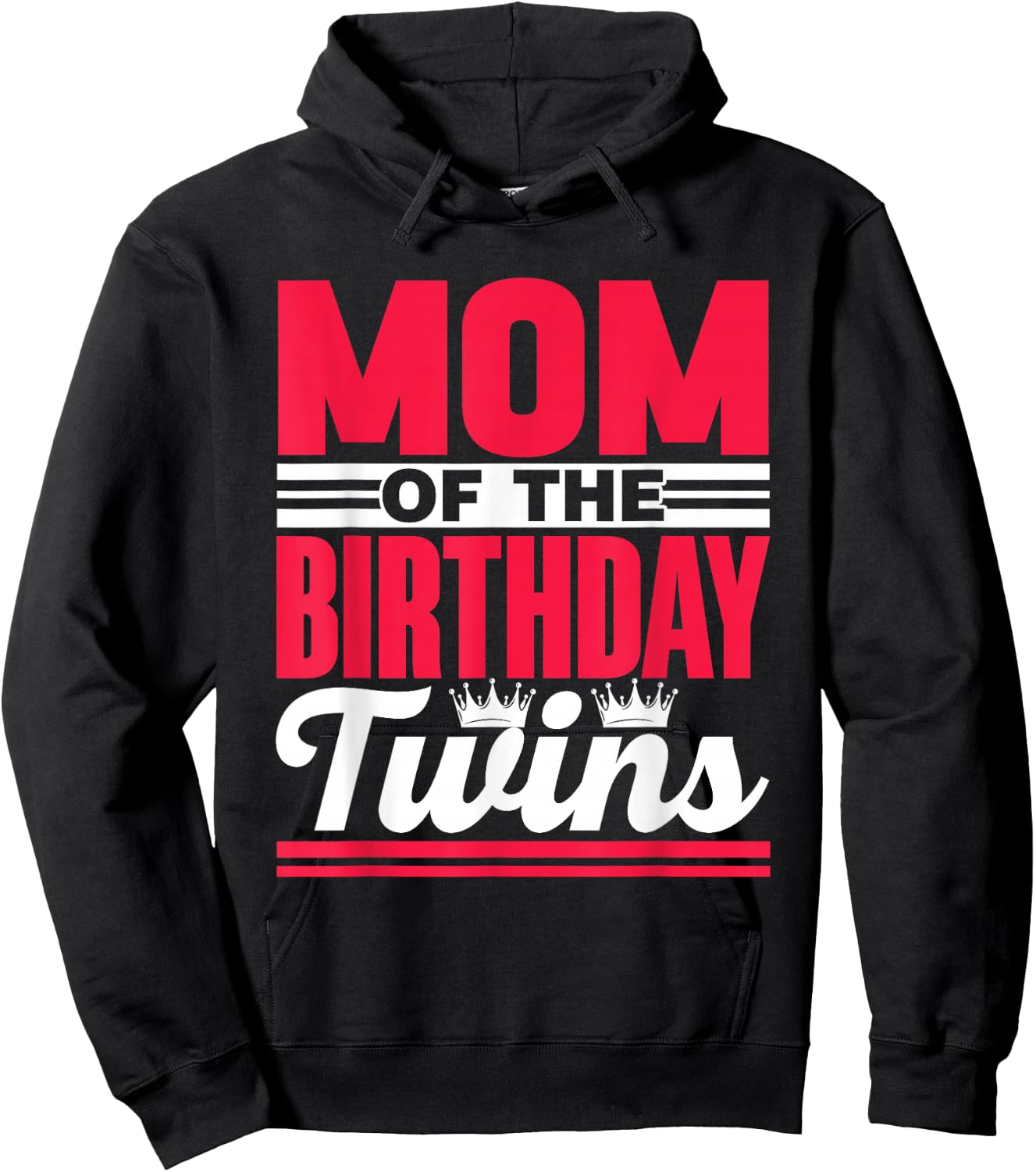 Mother of the Birthday Twins Birthday Twin Mum Hoodie - Hoodie | Black