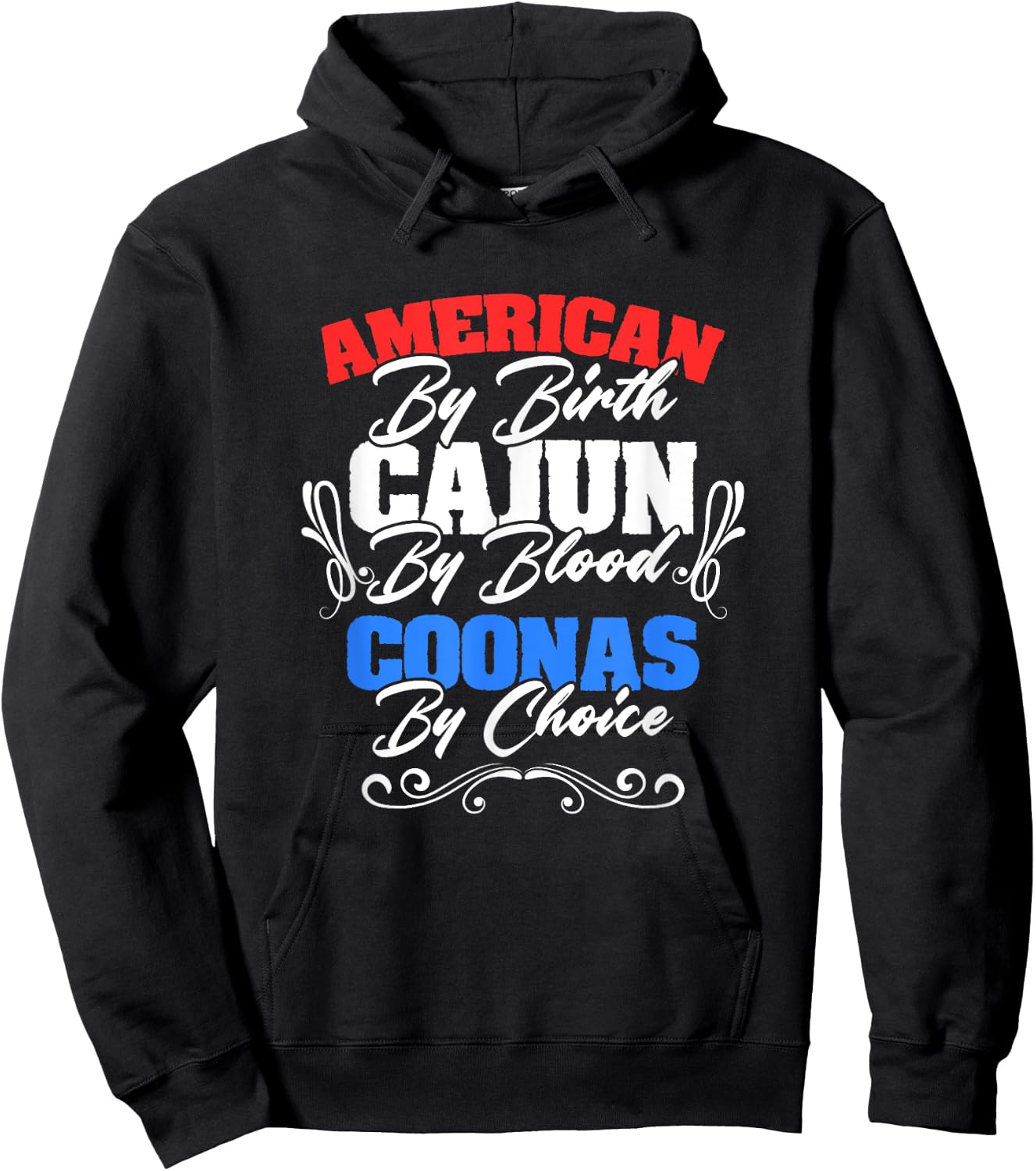 American Cajun Coonas American Louisiana Crawfish Cajun Hoodie - Hoodie | Black