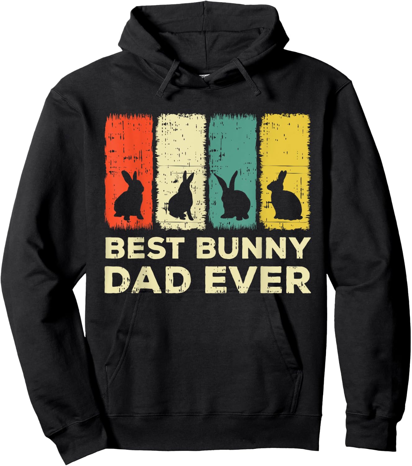 Best Bunny Dad Ever Rabbit Dad Rabbit Bunny Hoodie - Hoodie | Black