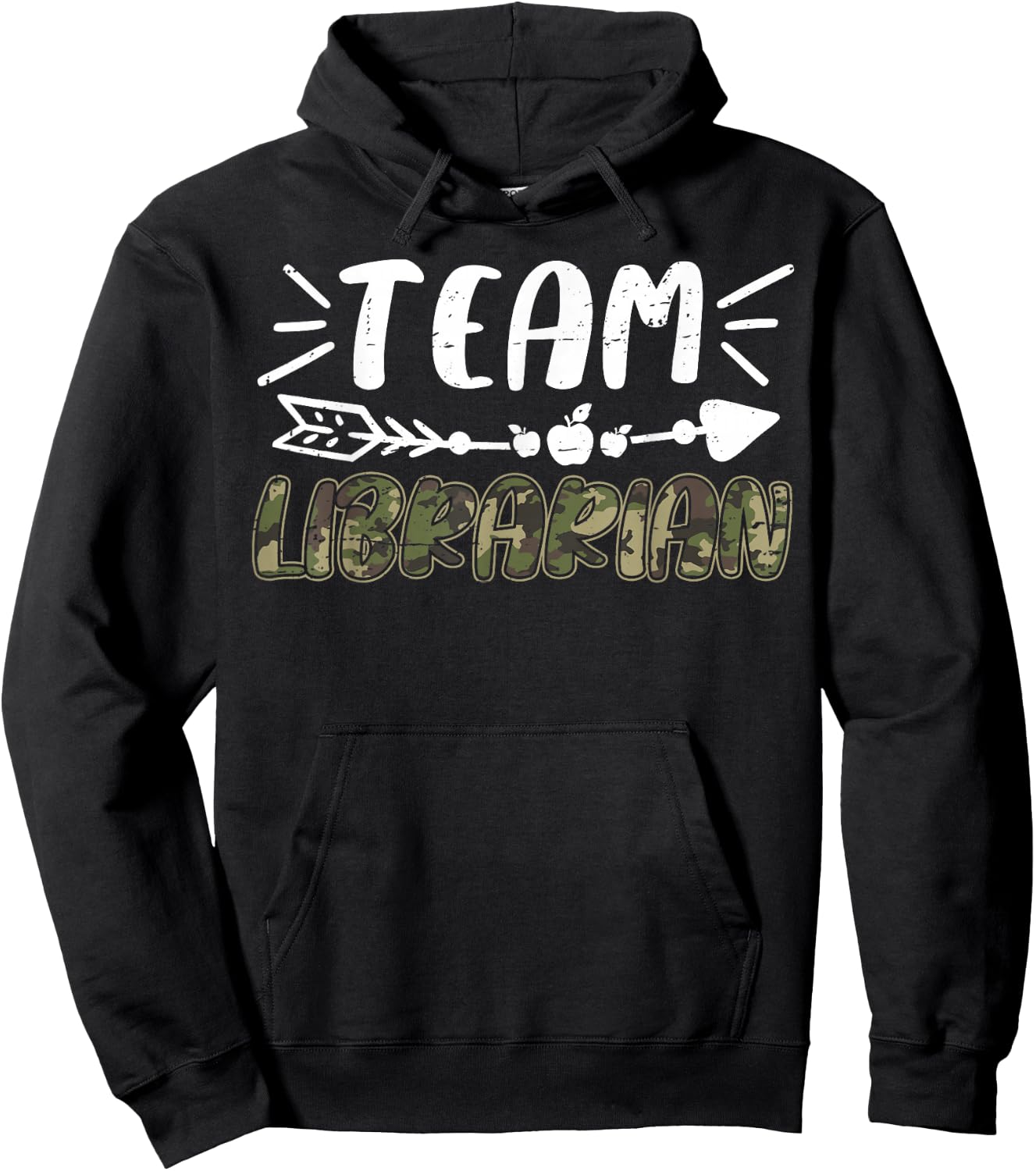 Funny Team Librarian Camo Teacher Student Back To School Hoodie - Hoodie | Black