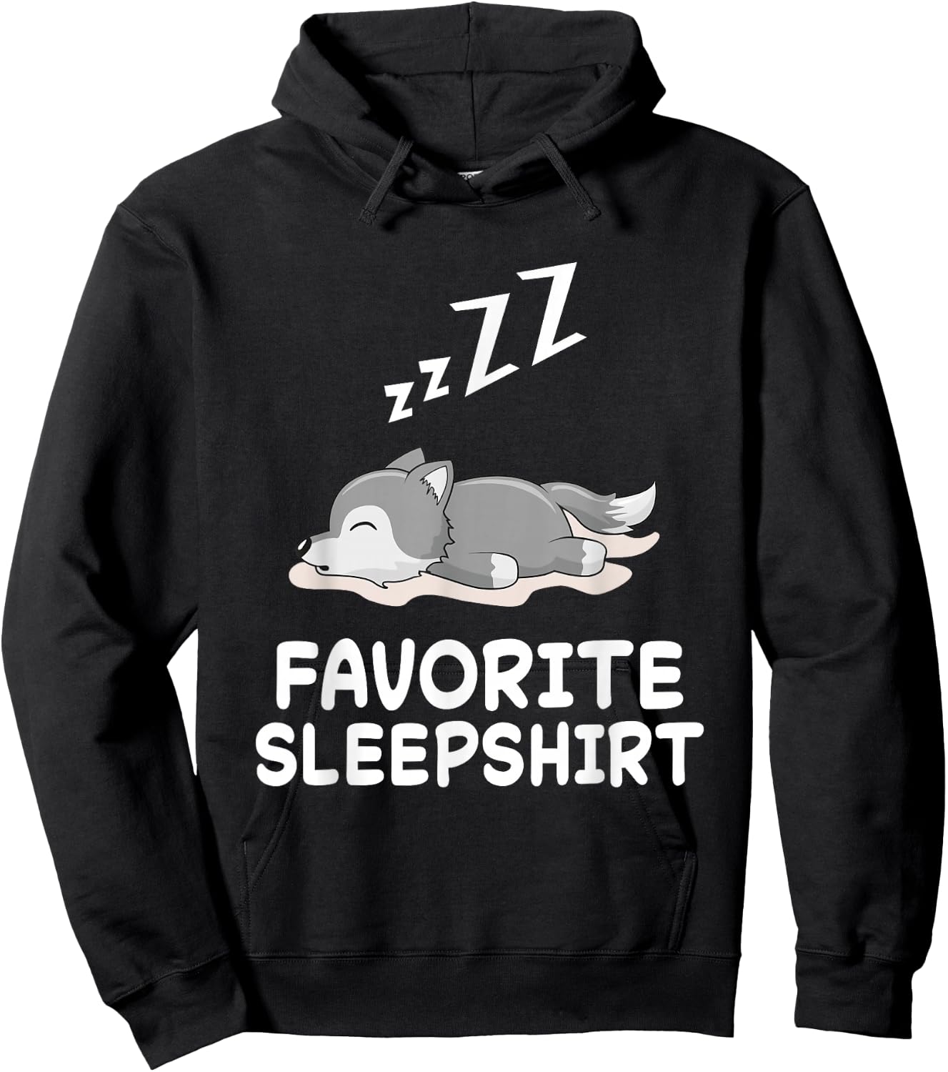 Wolf Wolves Nap Sleeping Sleep Pajama Pajamas Nightgown Hoodie - Hoodie | Black