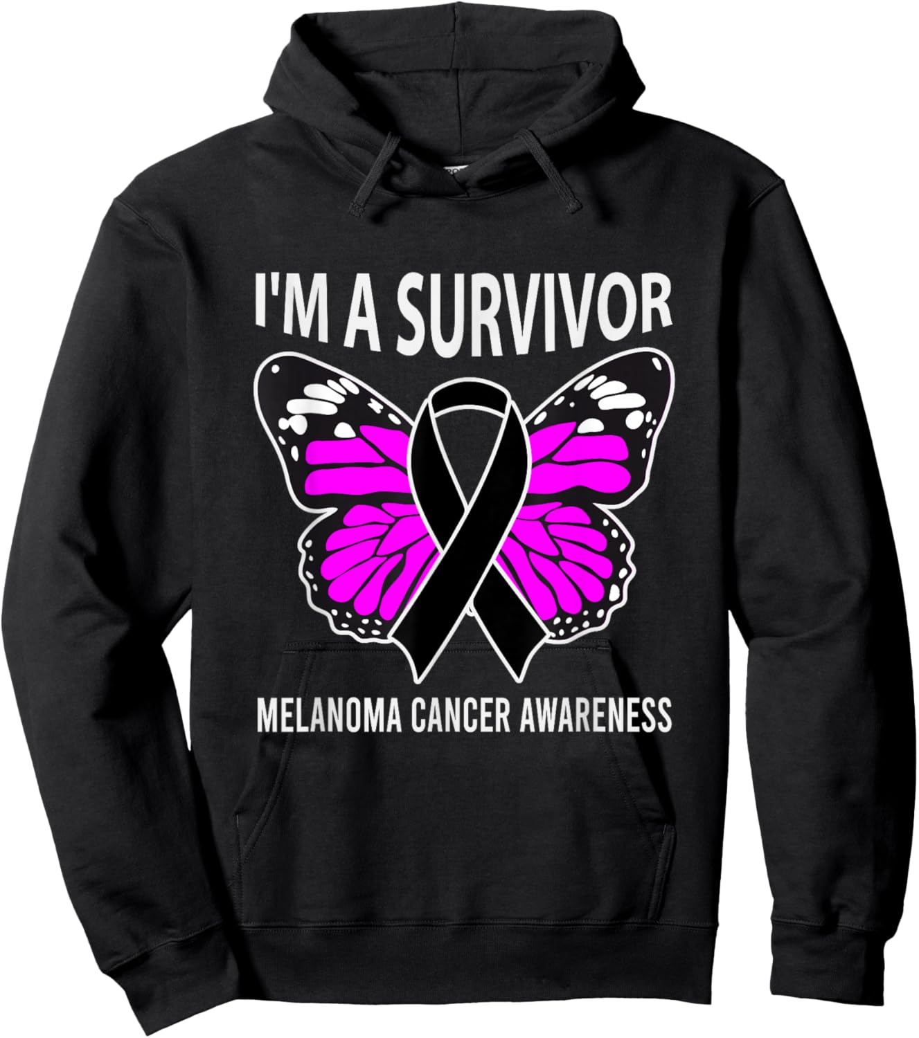 Im A Survivor Melanoma Skin Cancer Awareness Hoodie - Hoodie | Black