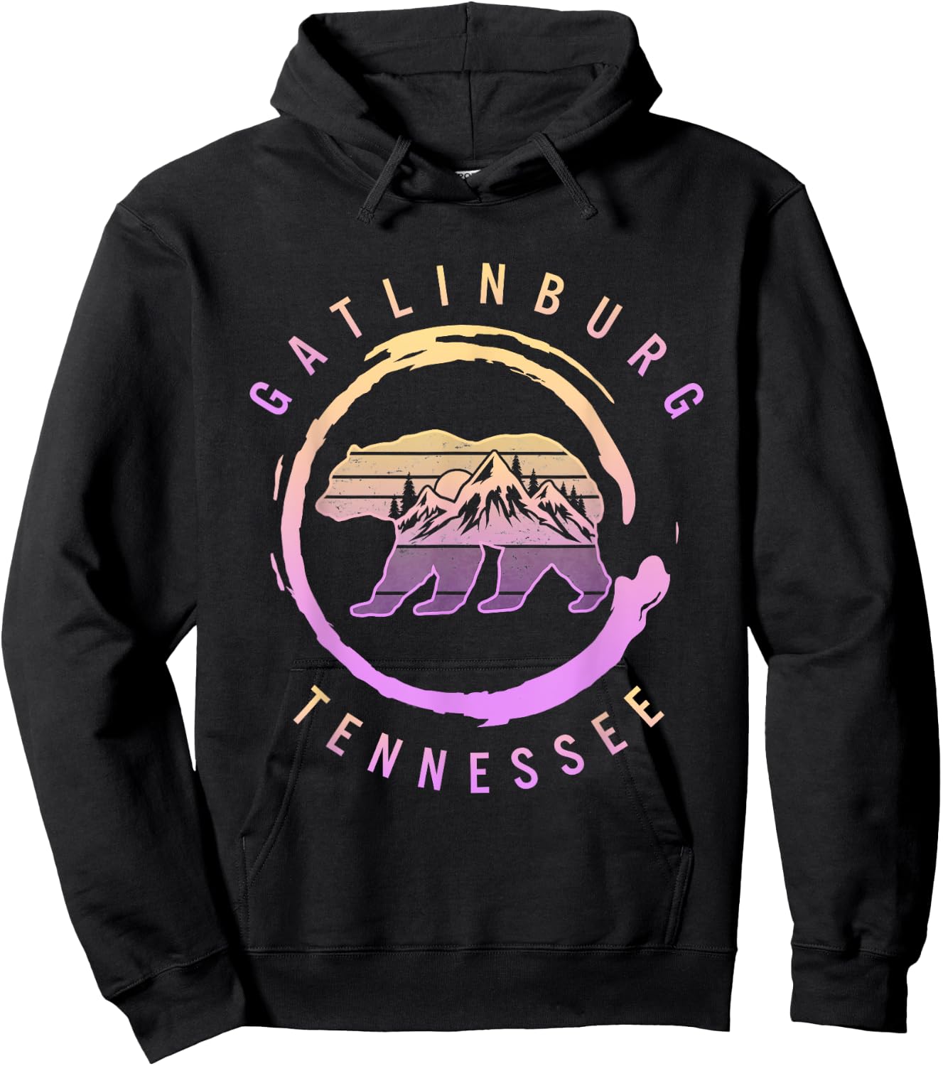 Gatlinburg Tennessee Great Smoky Mountains Bear Souvenir Hoodie - Hoodie | Black