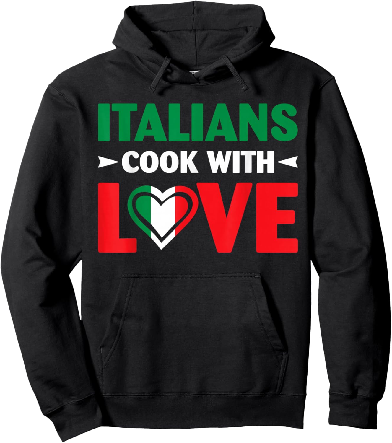 Cook With Love Italian Chef Funny Sayings Quotes Hoodie - Hoodie | Black