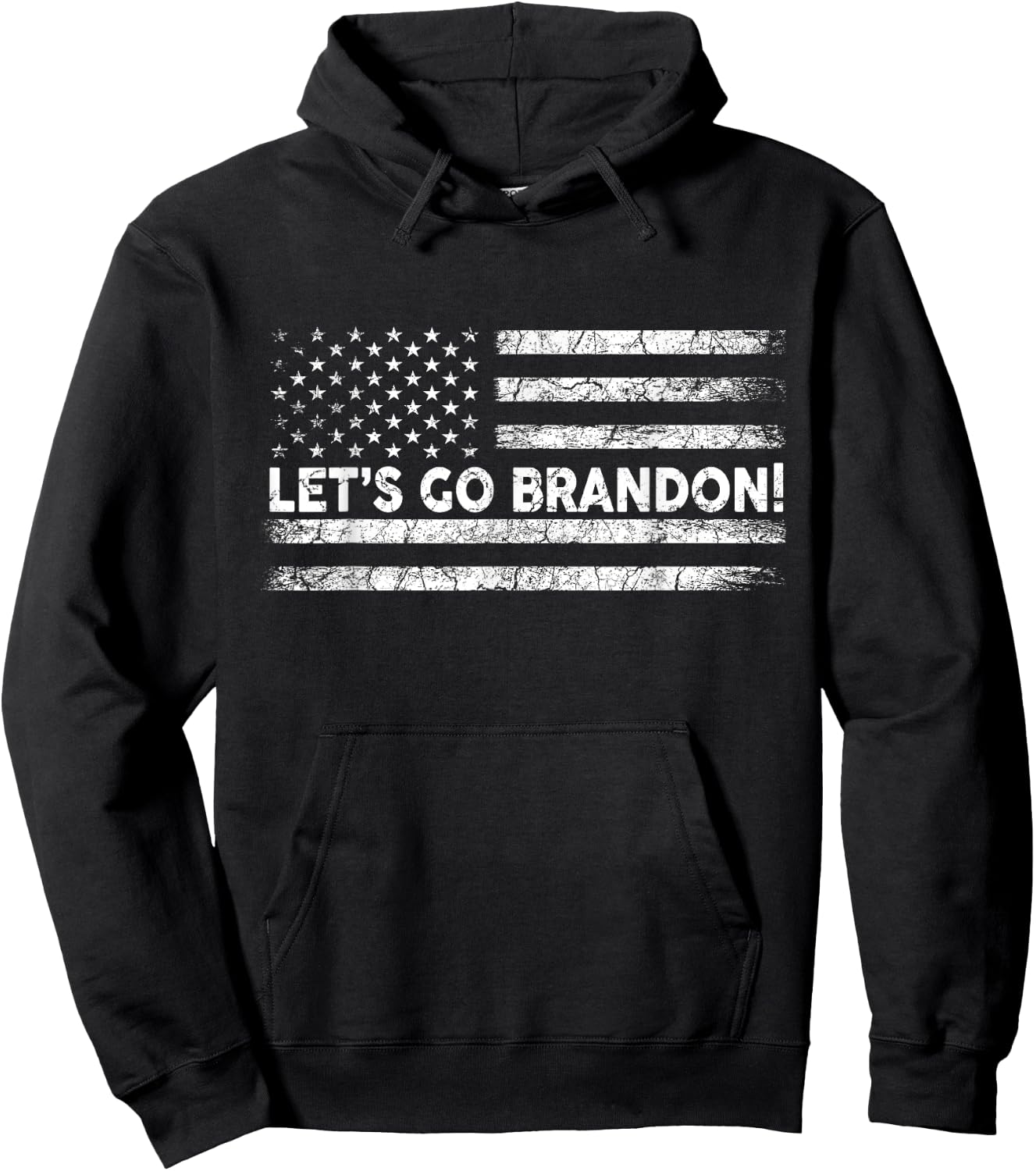 Let's Go Brandon Joe Biden Chant Impeach Biden USA Flag Women Men Hoodie - Hoodie | Black
