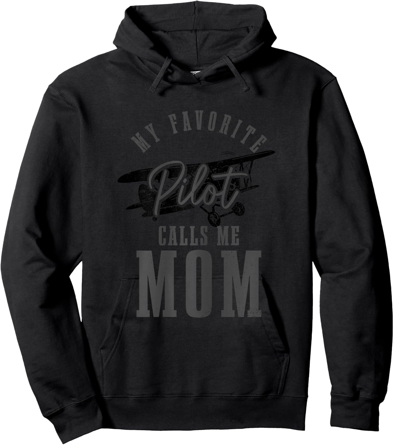 Pilot Mom Aviation Biplane Airplane Pilot Hoodie - Hoodie | Black