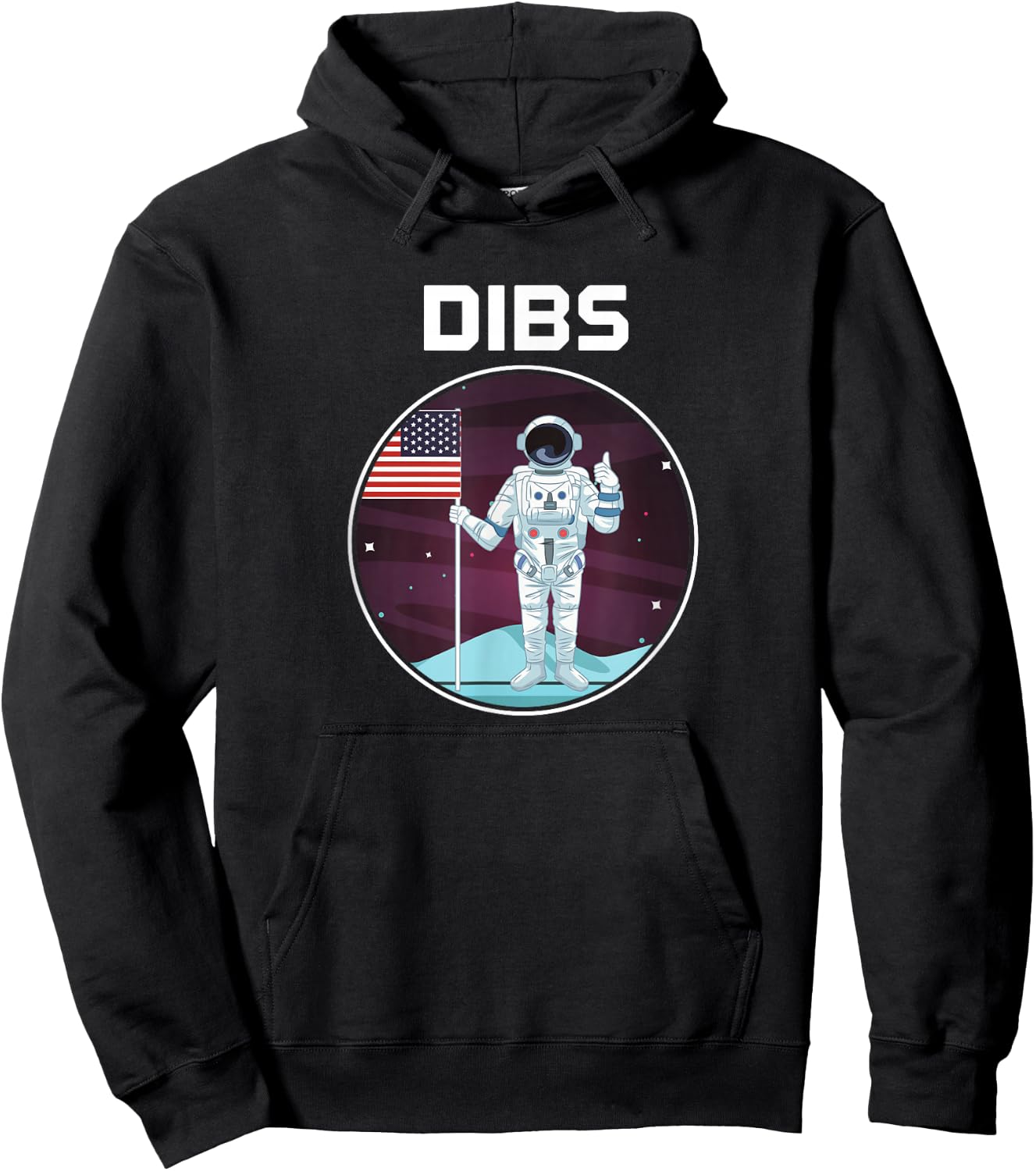 Astronaut Dibs on Moon in Space Hoodie - Hoodie | Black