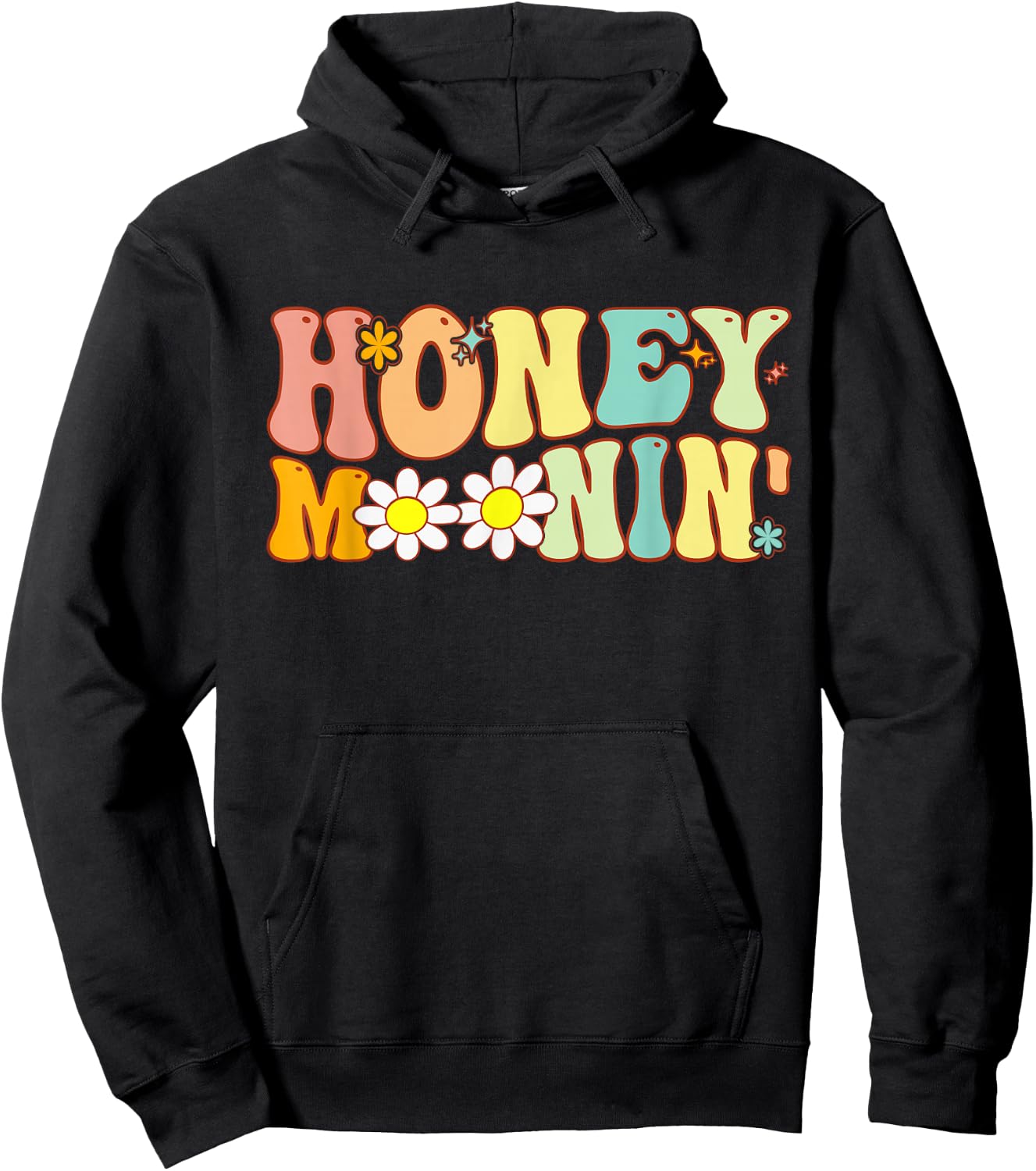 Groovy Honeymoonin Bride Bridal Shower to Honeymoon Vacation Hoodie - Hoodie | Black