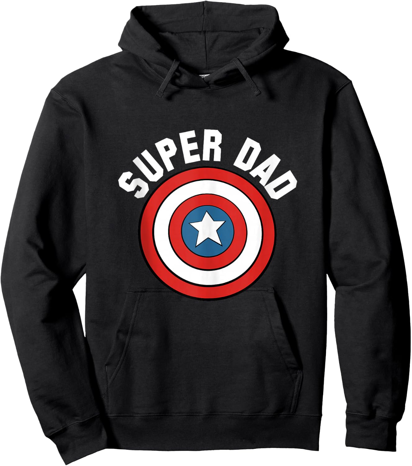 Marvel Father's Day Super Dad Captain America Shield Hoodie - Hoodie | Black