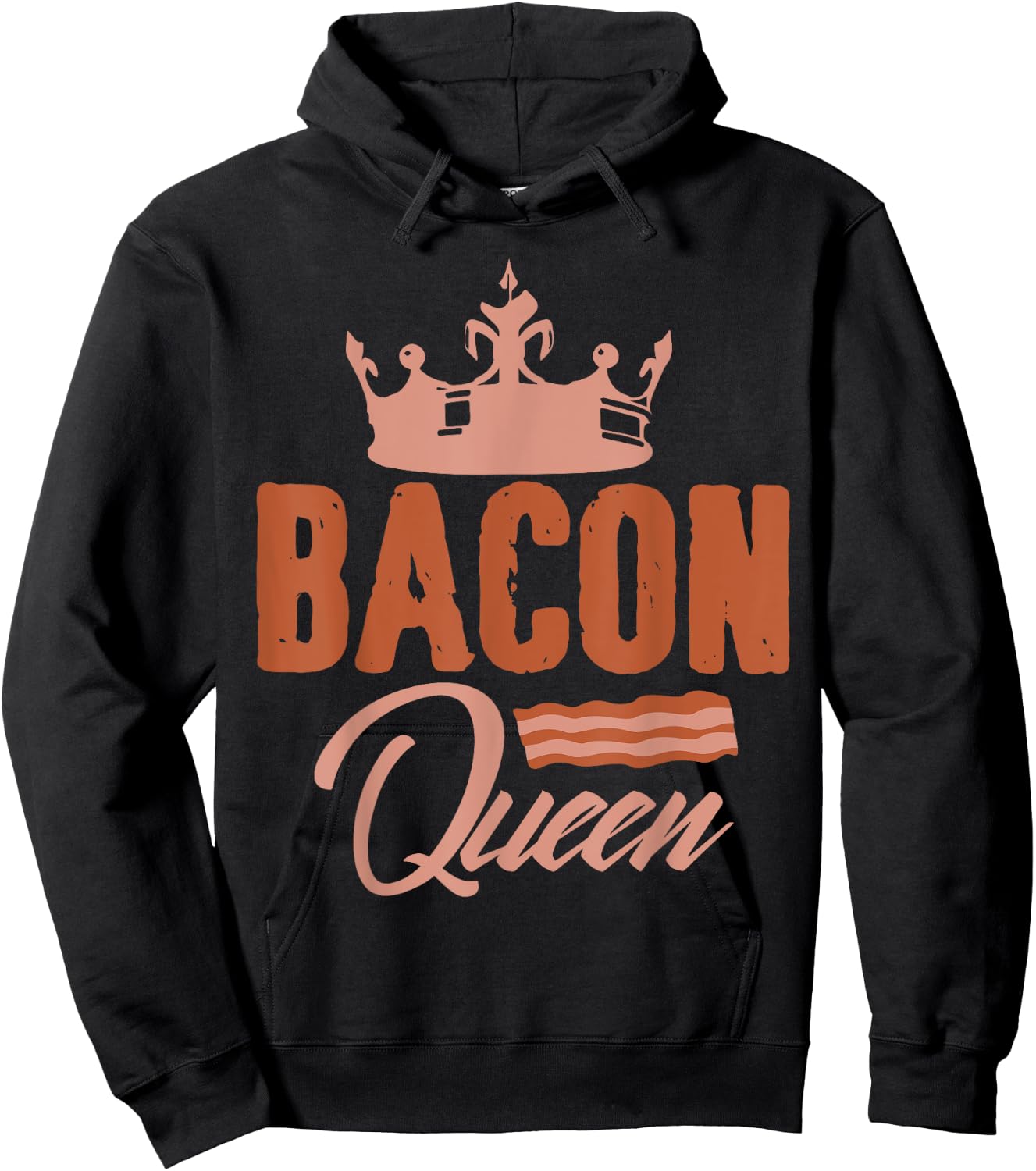 Bacon Queen Bacon Queen Belly Bacon Crown Hoodie - Hoodie | Black