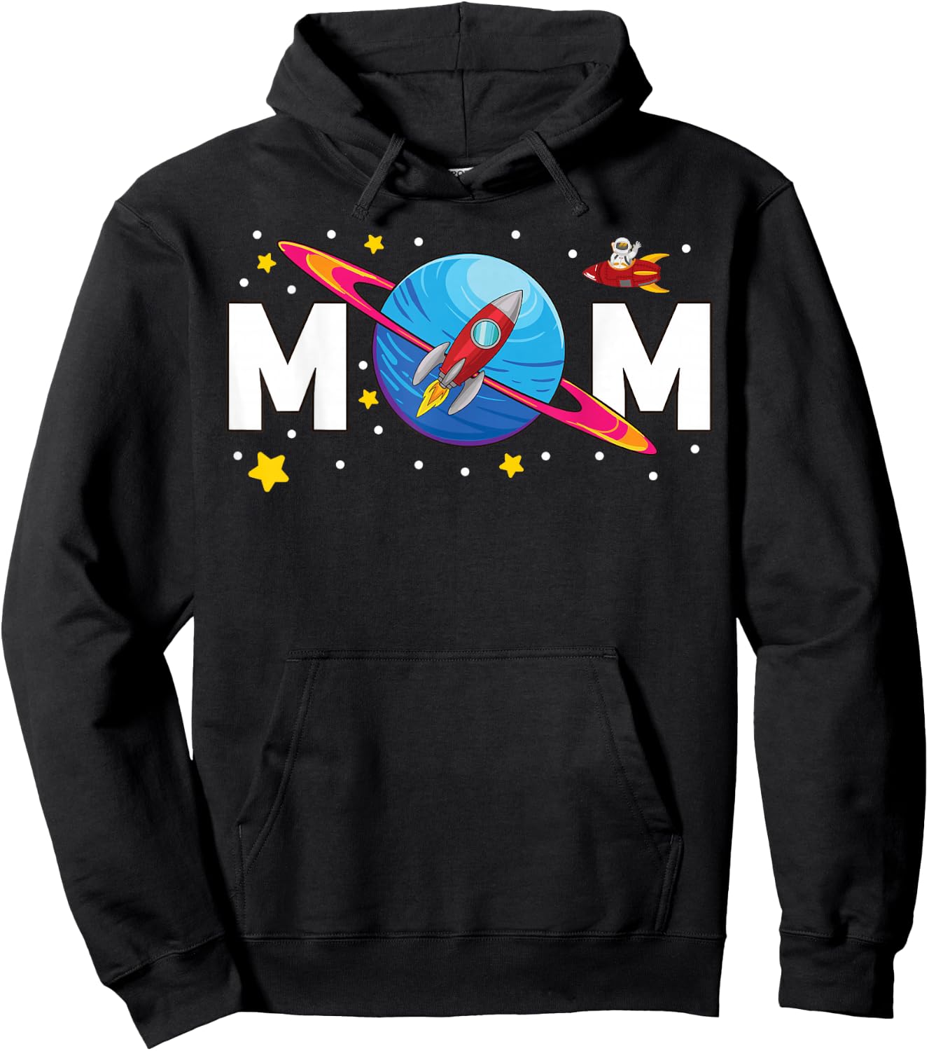 Mom Outer Space Birthday Party Hoodie - Hoodie | Black