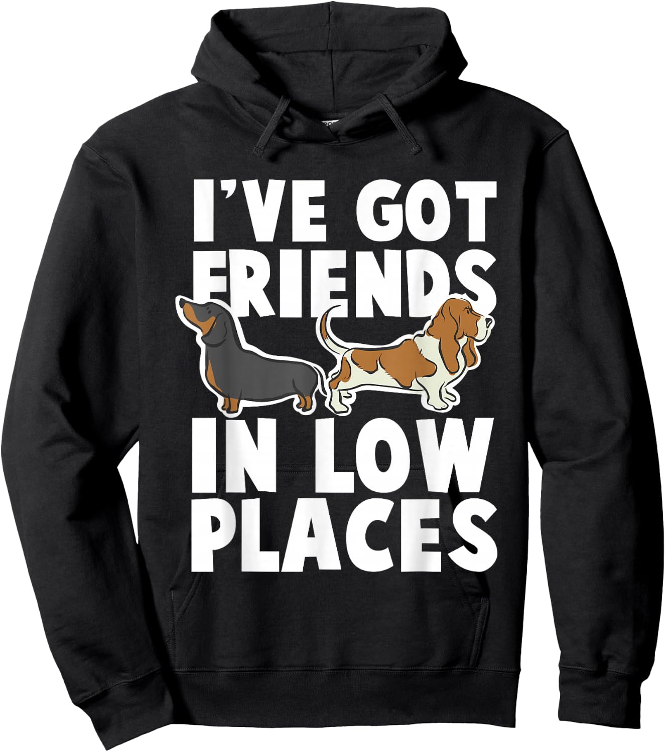 Dachshund and Basset Hound Hoodie - Hoodie | Black