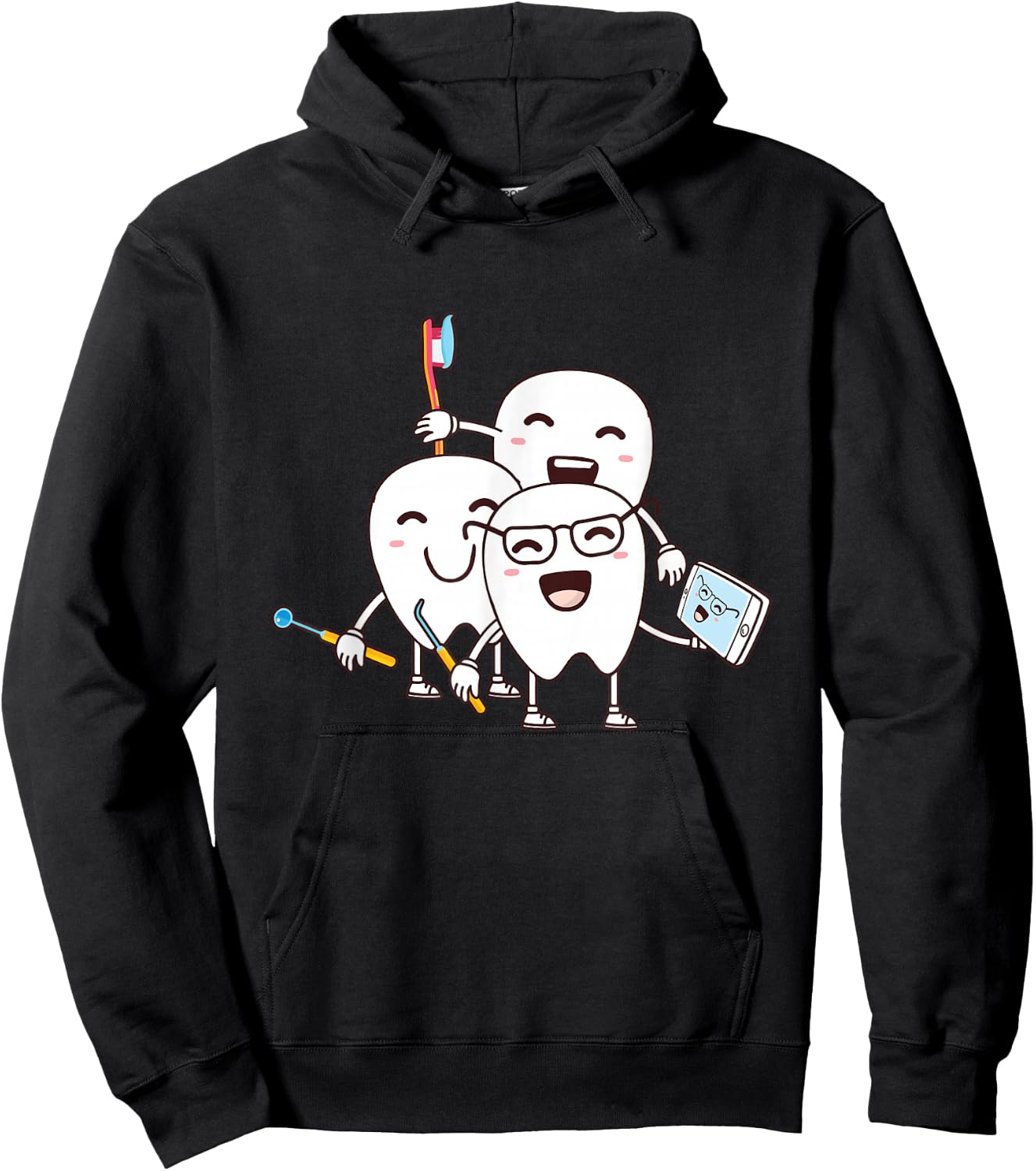 Molar Selfie - Funny Dentist Teeths - Tooth Smile Dentistry Hoodie - Hoodie | Black
