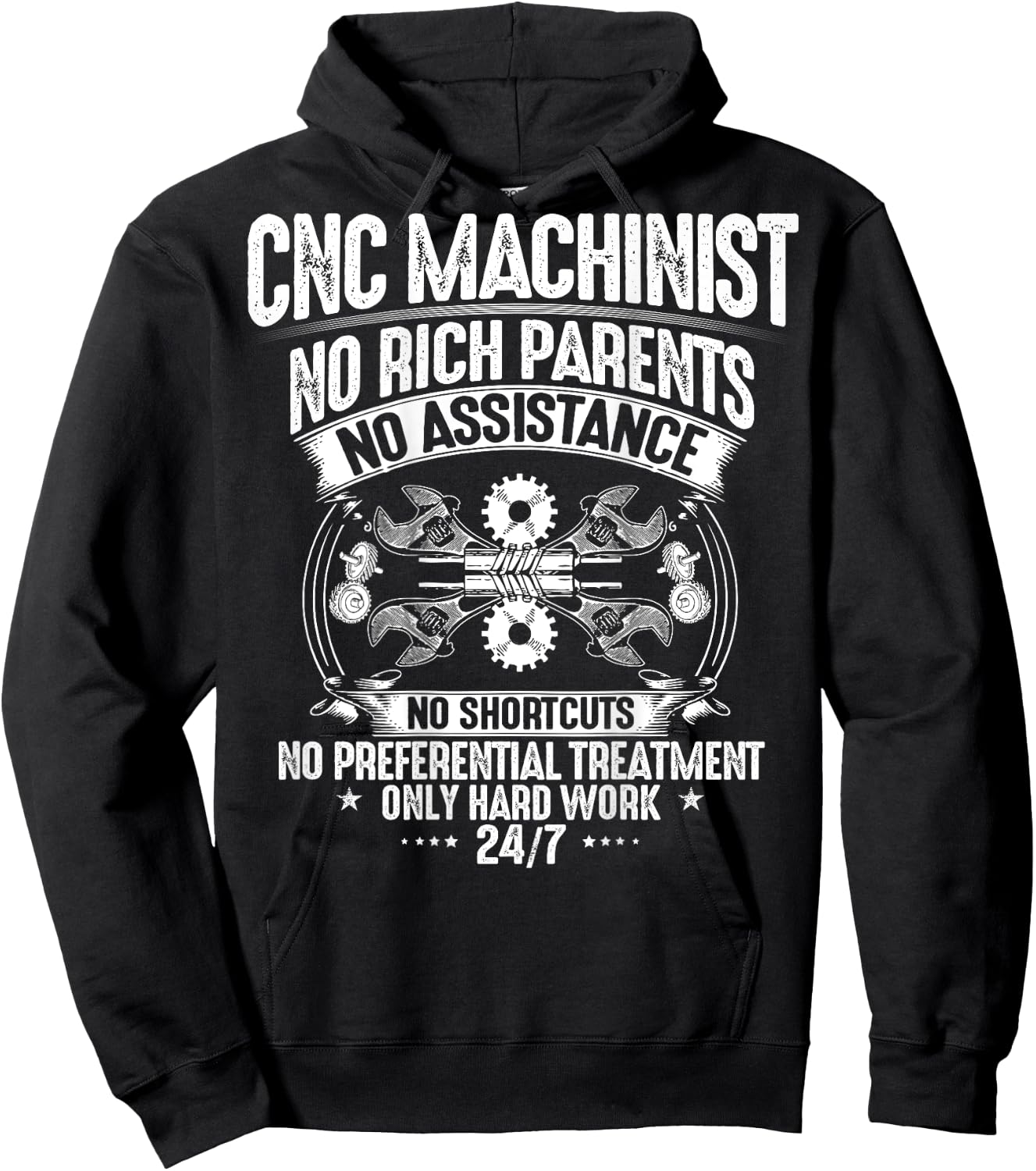 CNC Operator Hard Work CNC Machinist Hoodie - Hoodie | Black